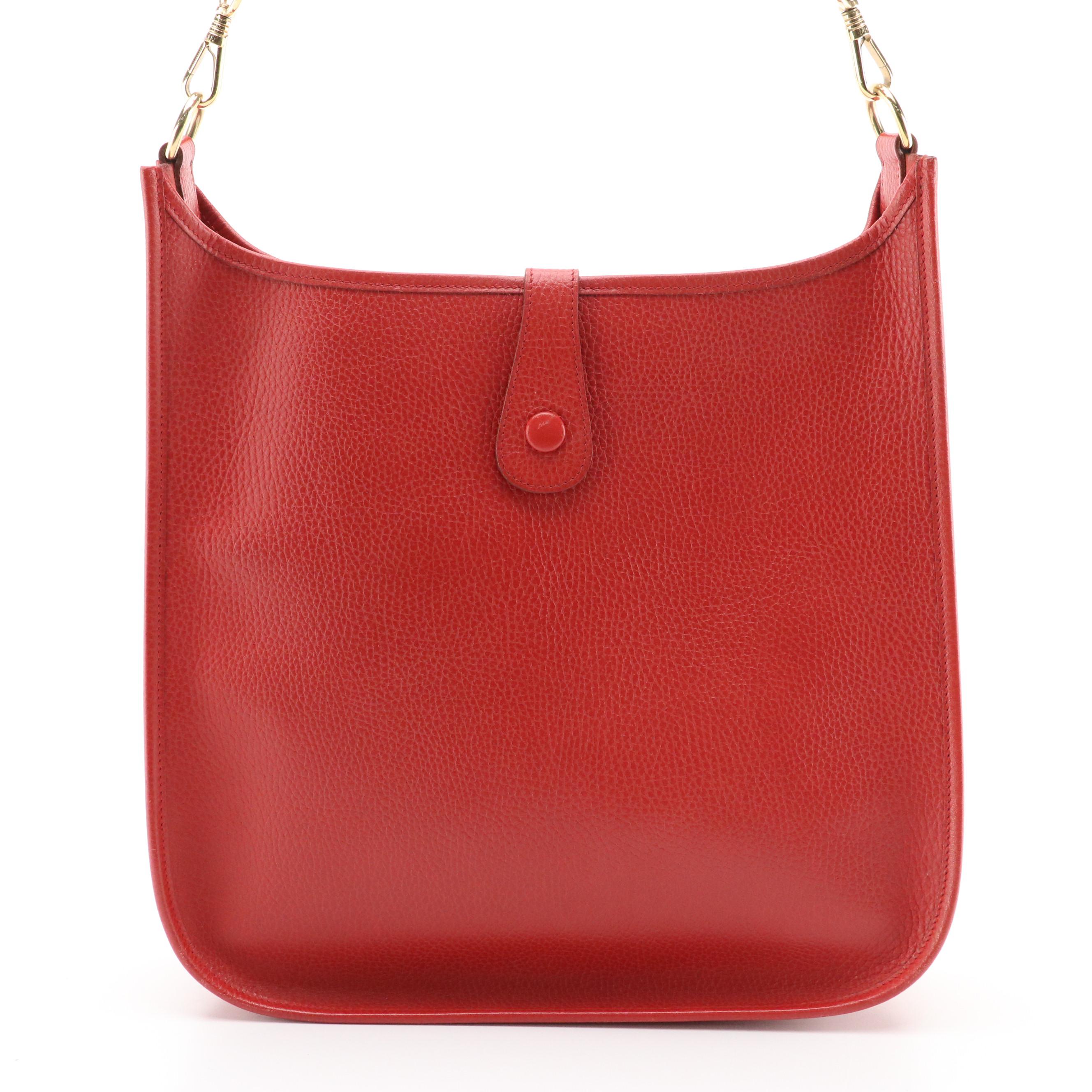 Hermès Evelyne Gen 1 GM Crossbody in Rouge Clemence Leather