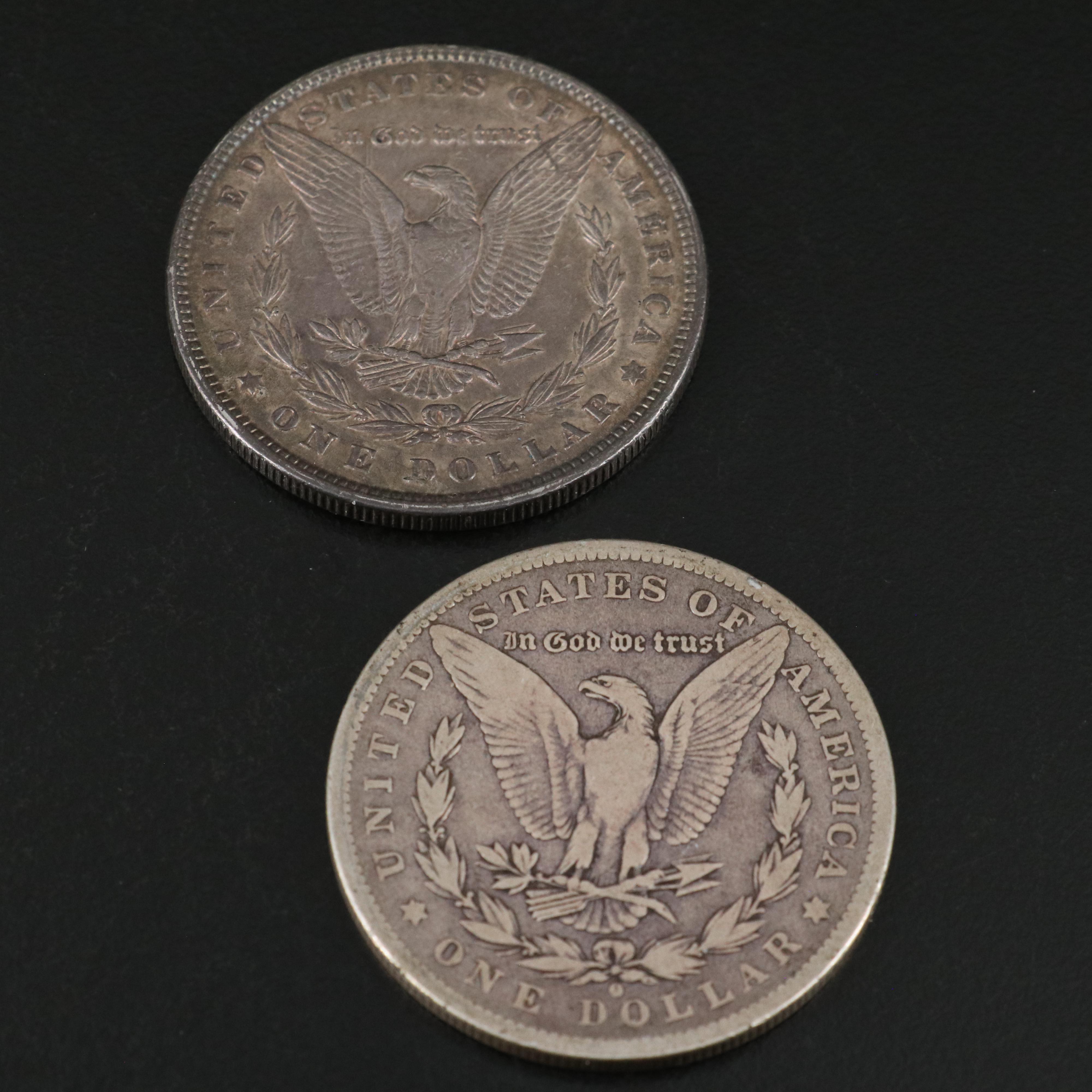 Seven U.S. Morgan and Peace Dollars