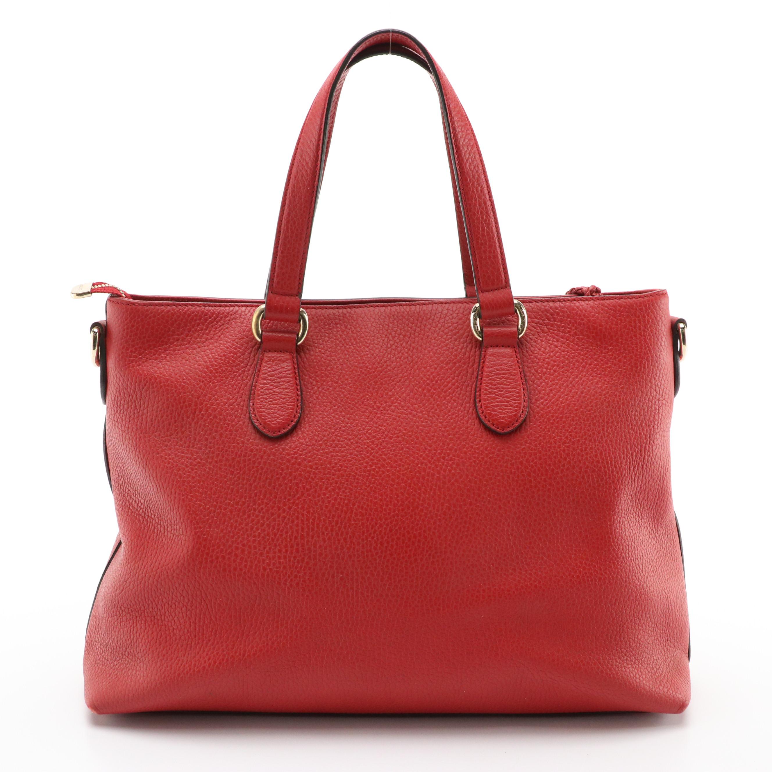 Gucci Bamboo Tassel Two-Way Bag in Grained Leather