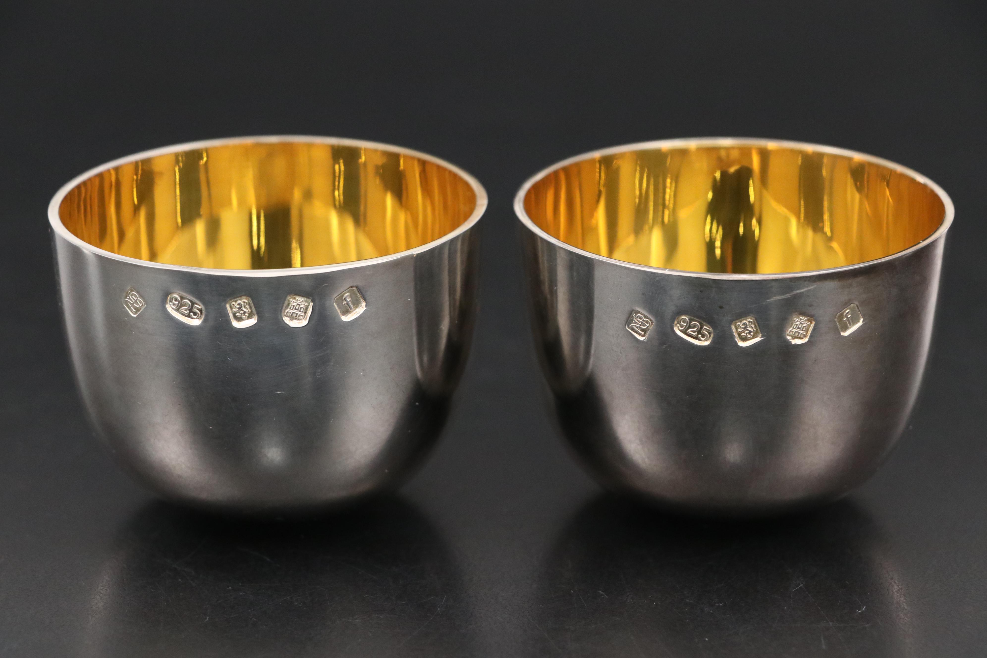 Alan R. Baillie Gilt Washed Sterling Silver Tumbler Cups, 2005