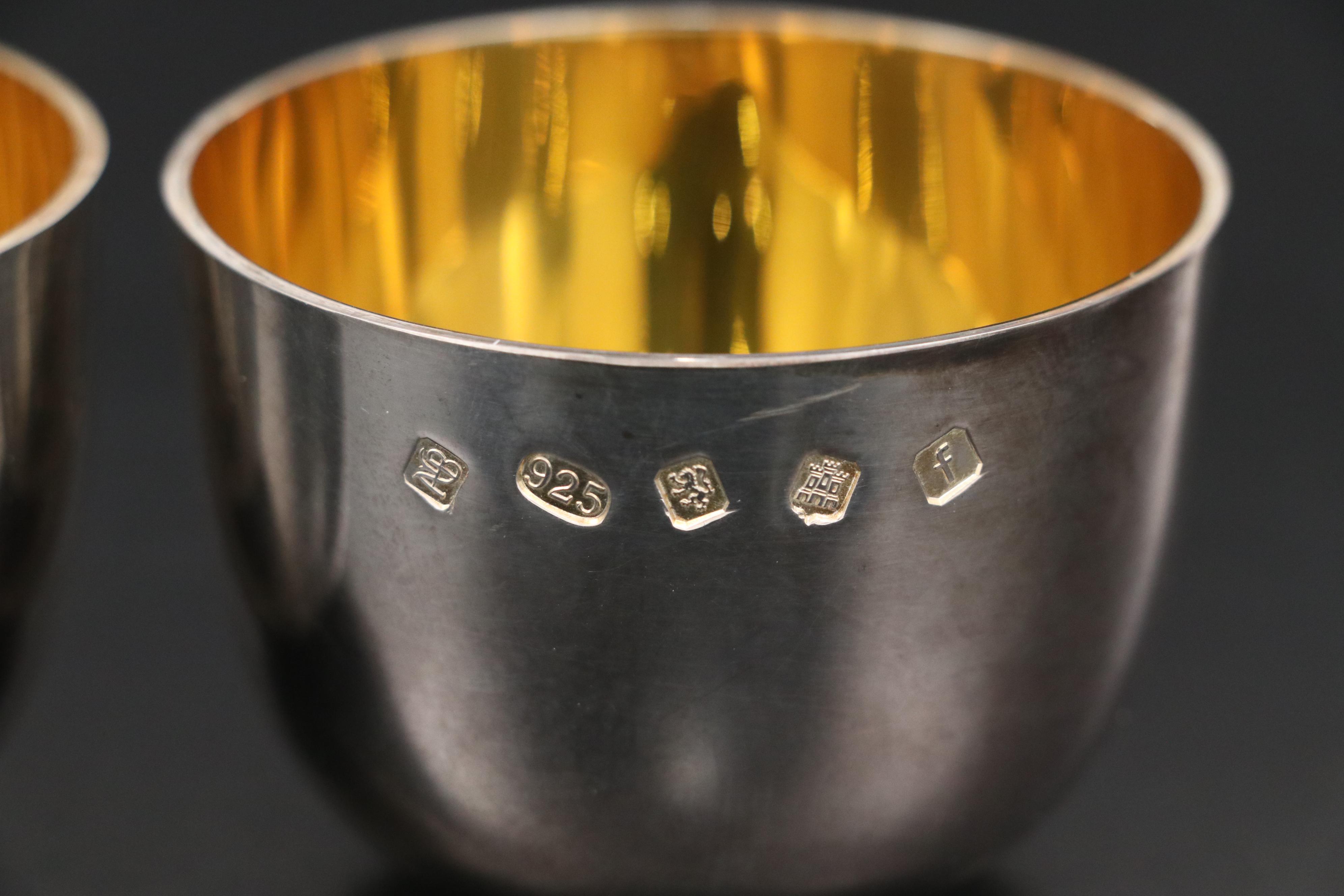 Alan R. Baillie Gilt Washed Sterling Silver Tumbler Cups, 2005