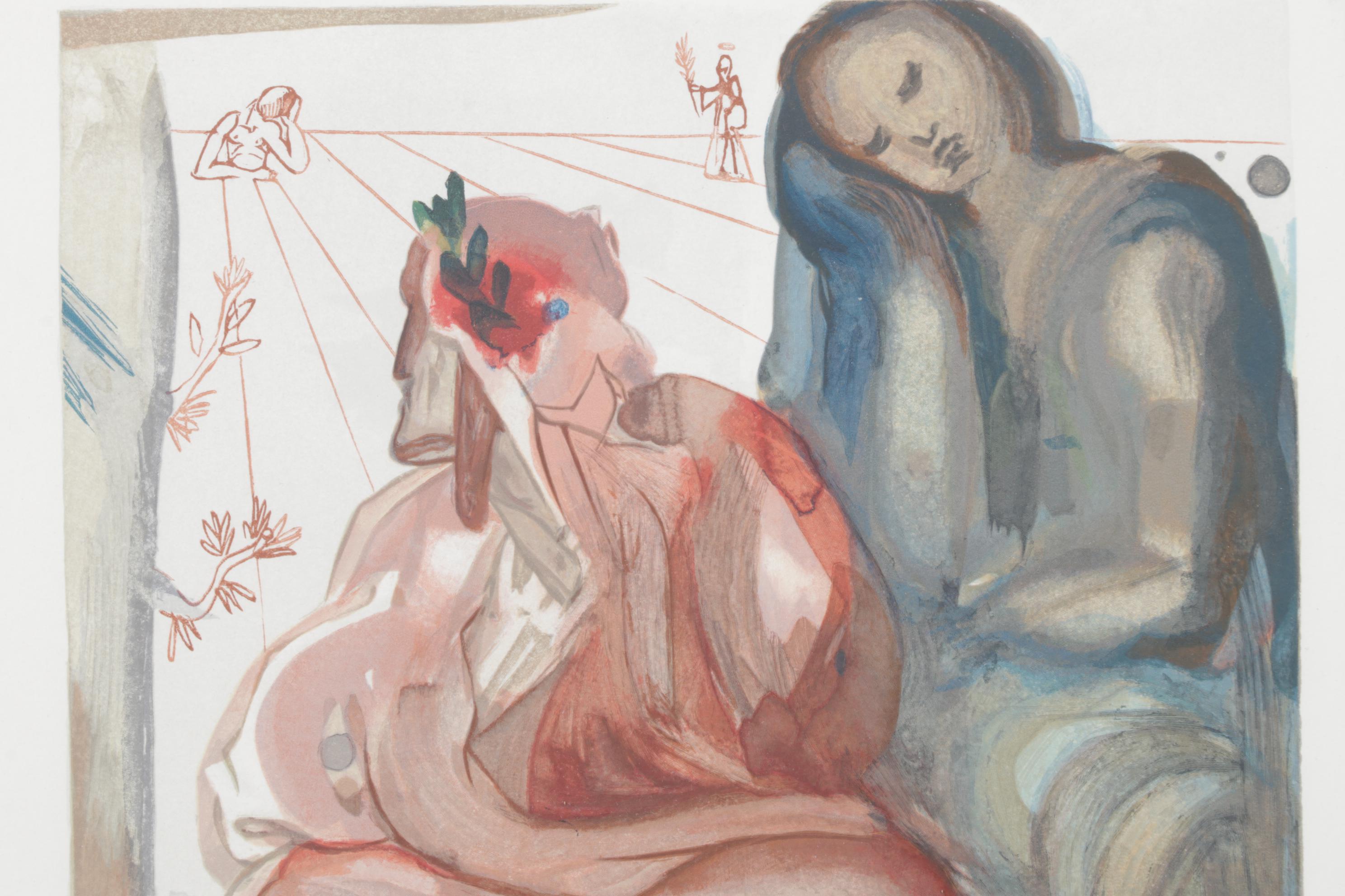 Salvador Dalí Wood Engraving "La Confession de Dante," 1960 - 1964