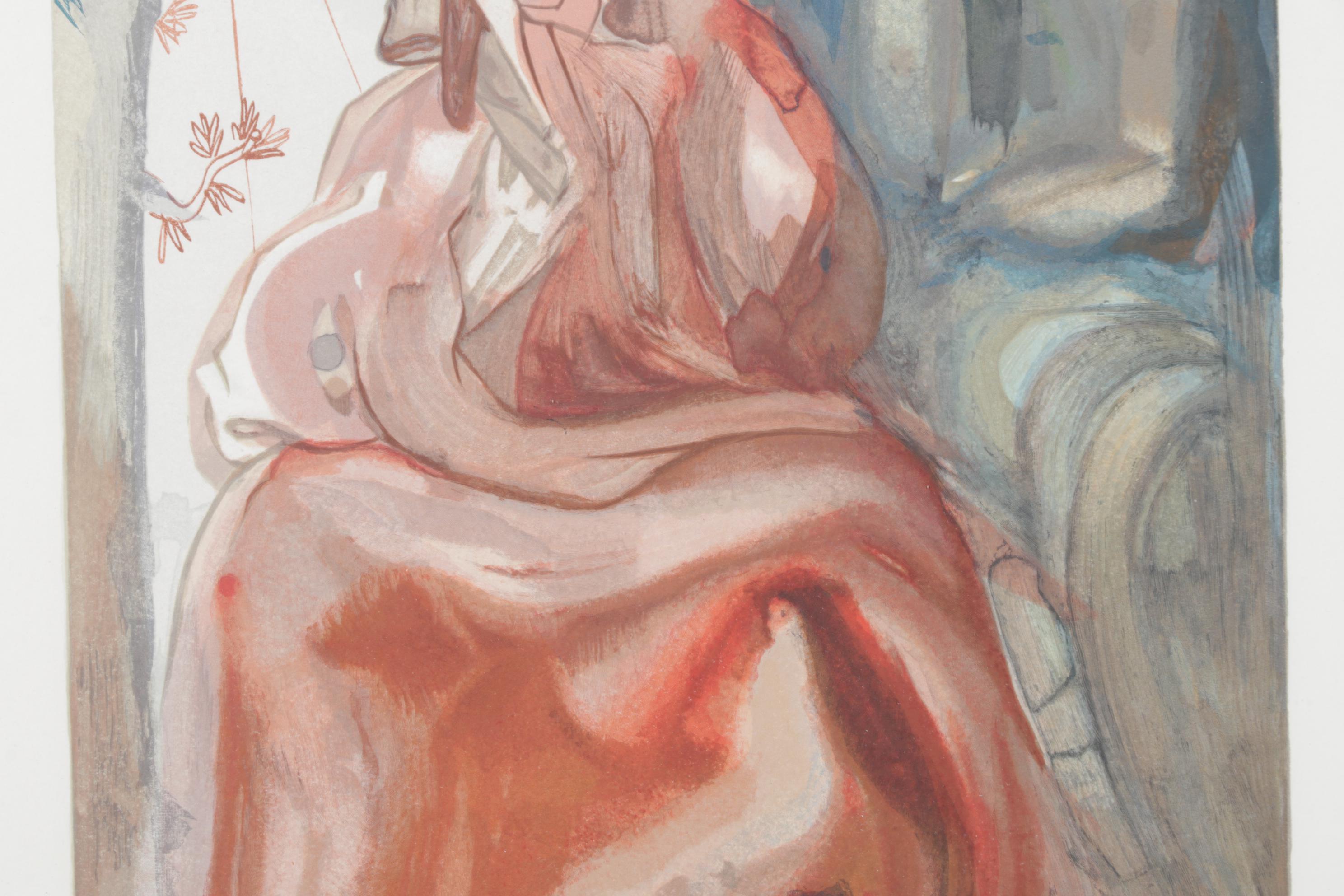 Salvador Dalí Wood Engraving "La Confession de Dante," 1960 - 1964