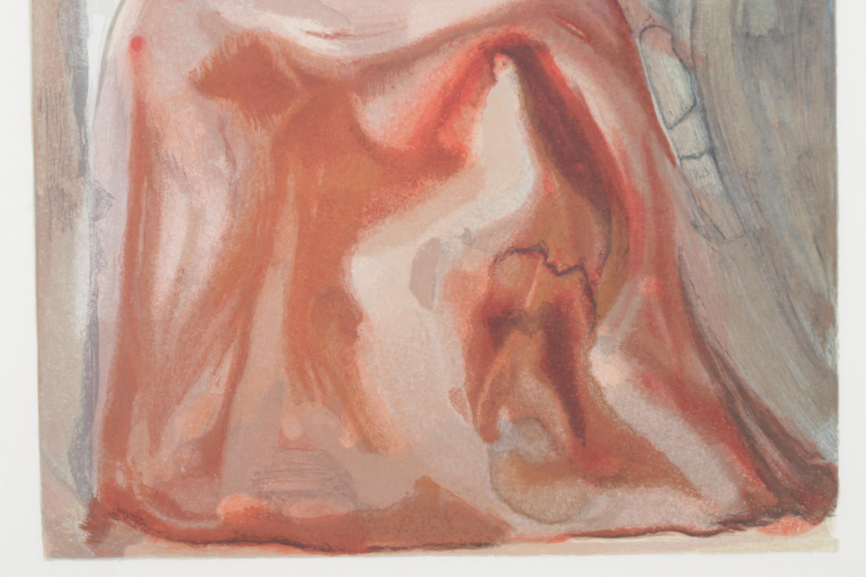 Salvador Dalí Wood Engraving "La Confession de Dante," 1960 - 1964