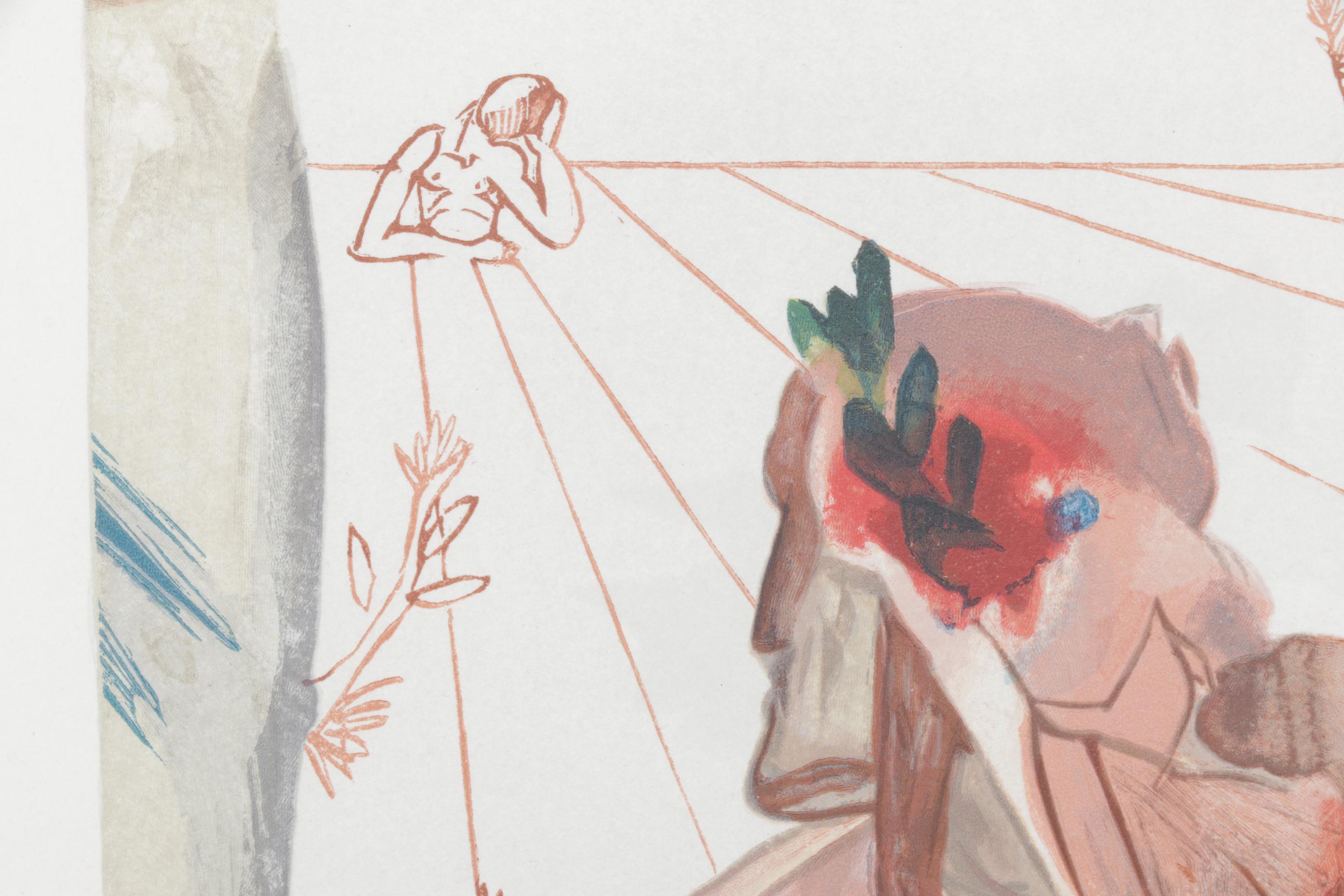 Salvador Dalí Wood Engraving "La Confession de Dante," 1960 - 1964