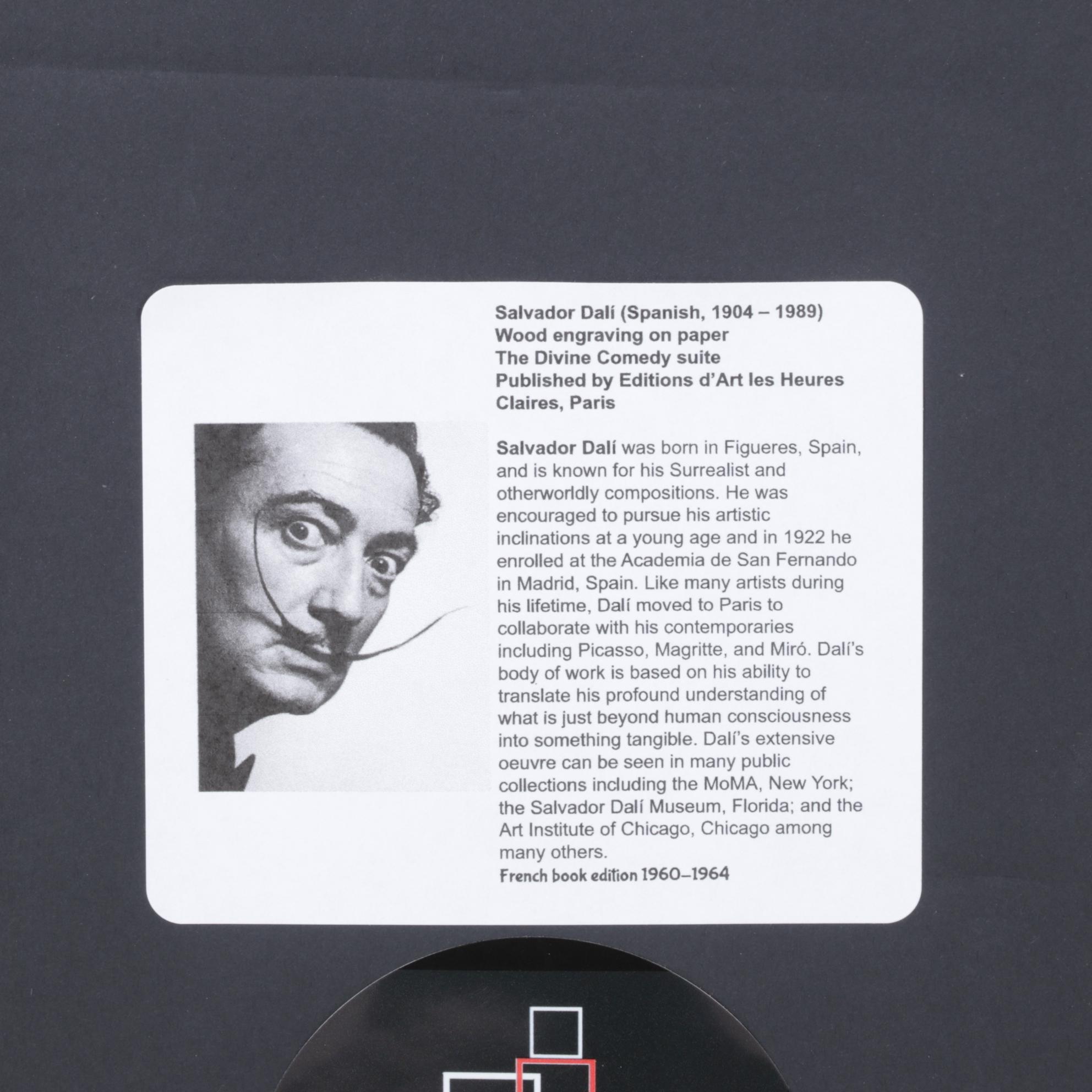 Salvador Dalí Wood Engraving "La Confession de Dante," 1960 - 1964