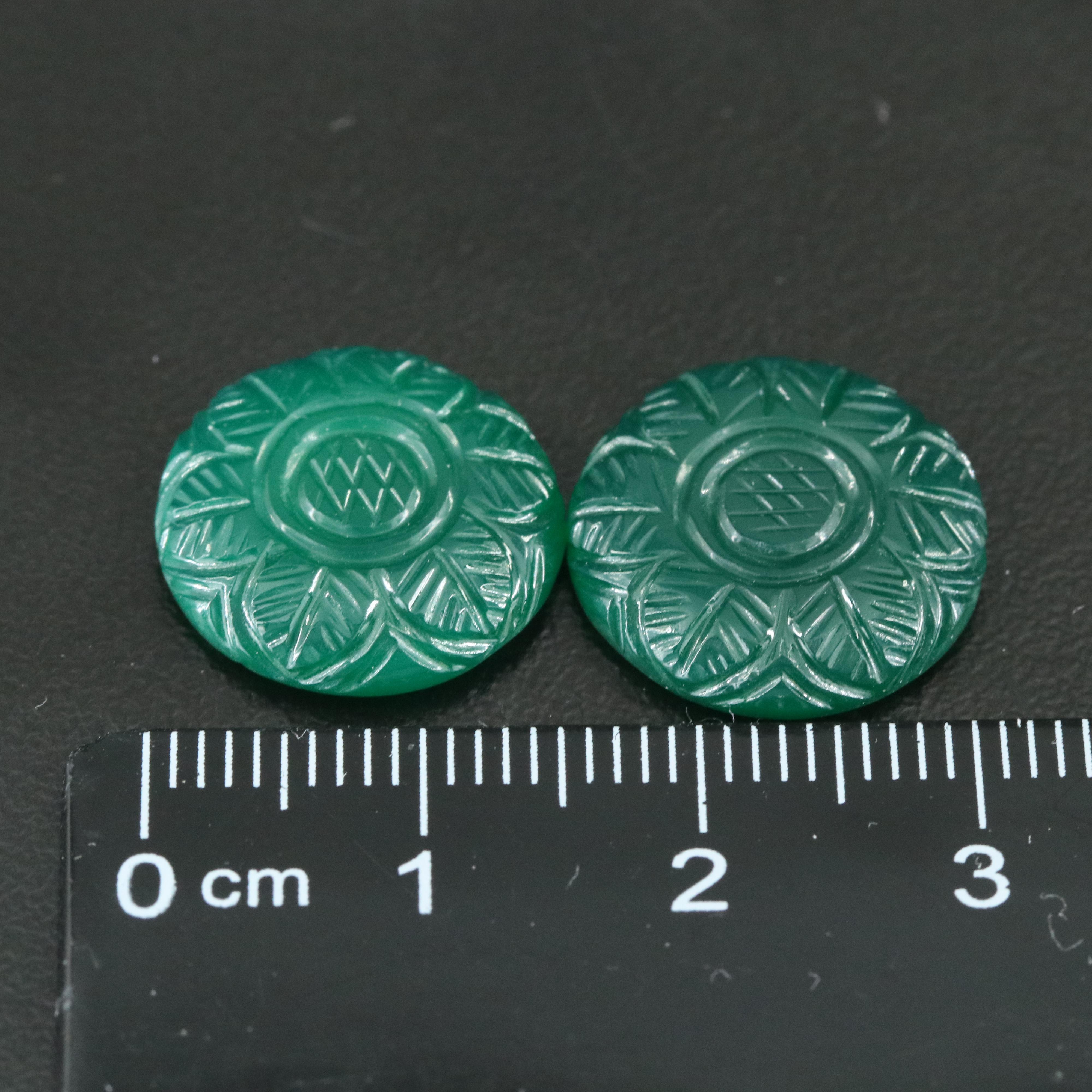 Loose Matched Pair of Carved Chalcedonies