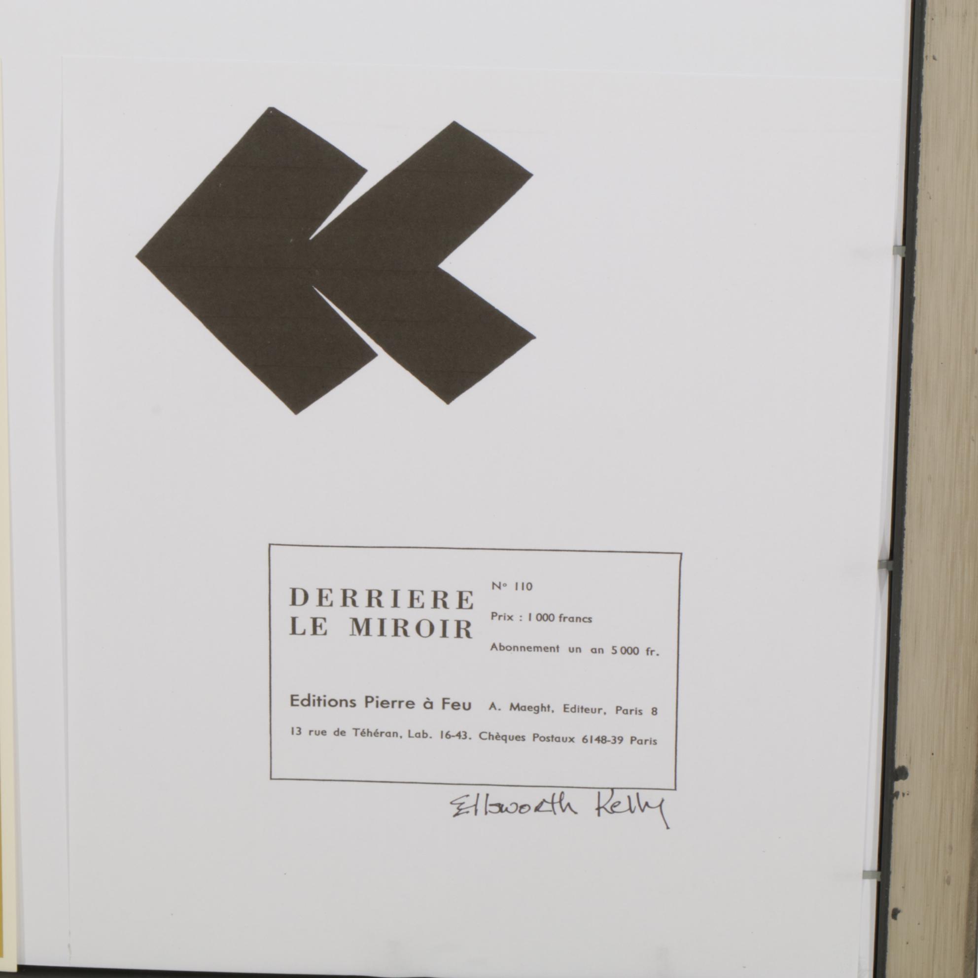 Ellsworth Kelly Double Page Lithograph for "Derrière le Miroir," 1958