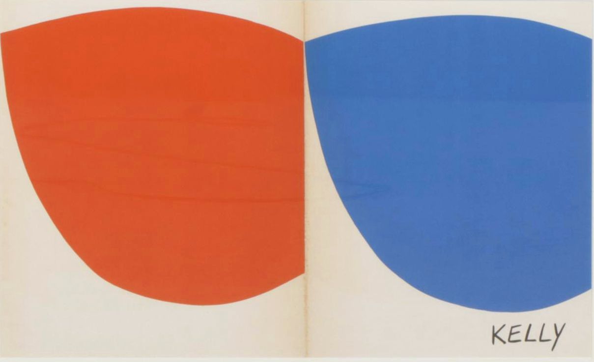 Ellsworth Kelly Double Page Lithograph for "Derrière le Miroir," 1958