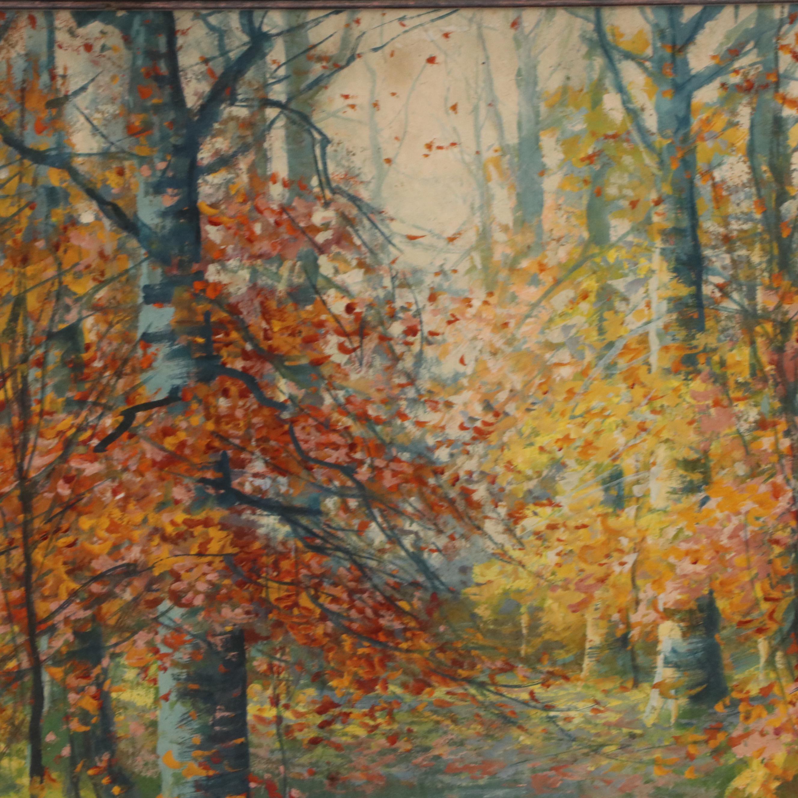 John Elwood Bundy Gouache Landscape Painting, 1911