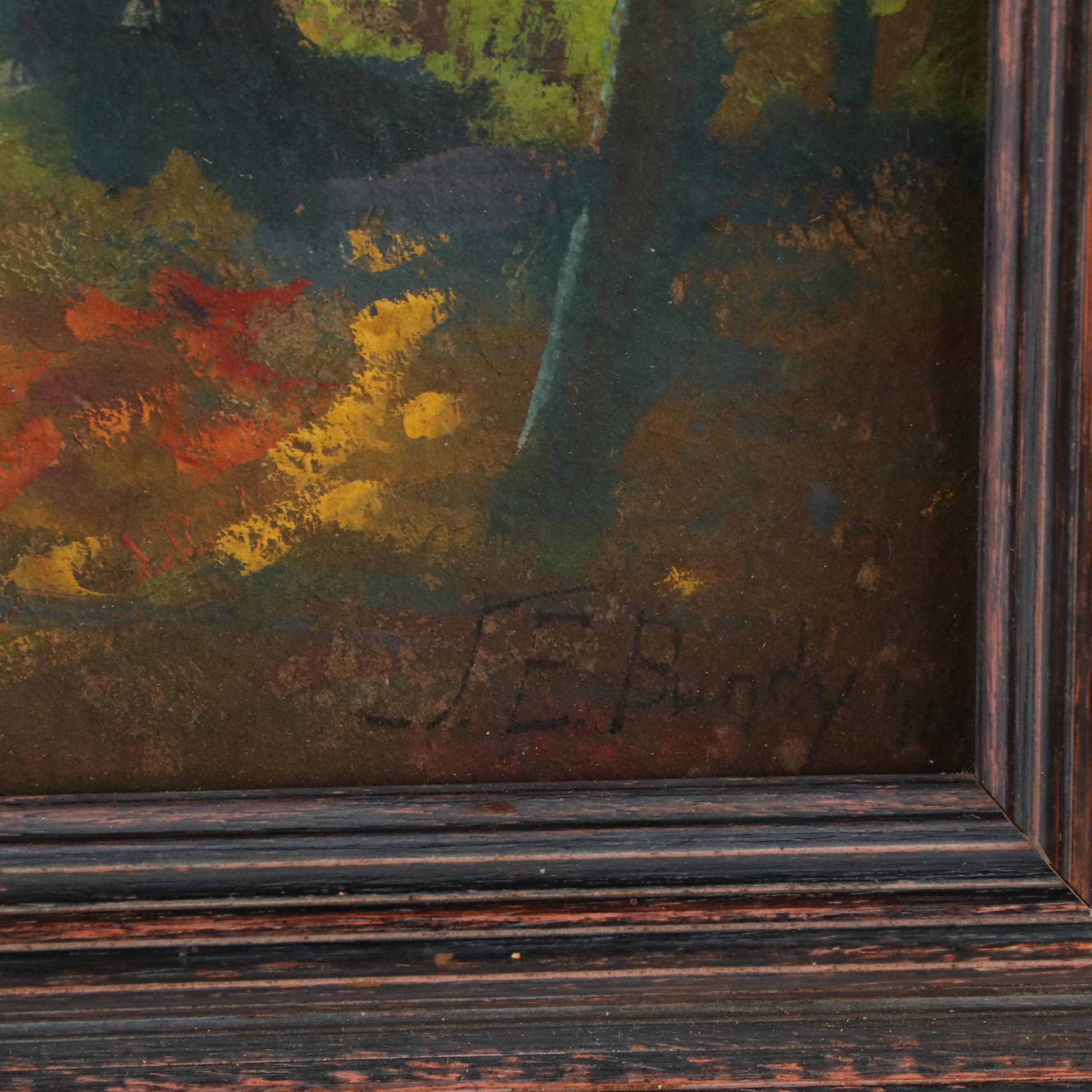 John Elwood Bundy Gouache Landscape Painting, 1911