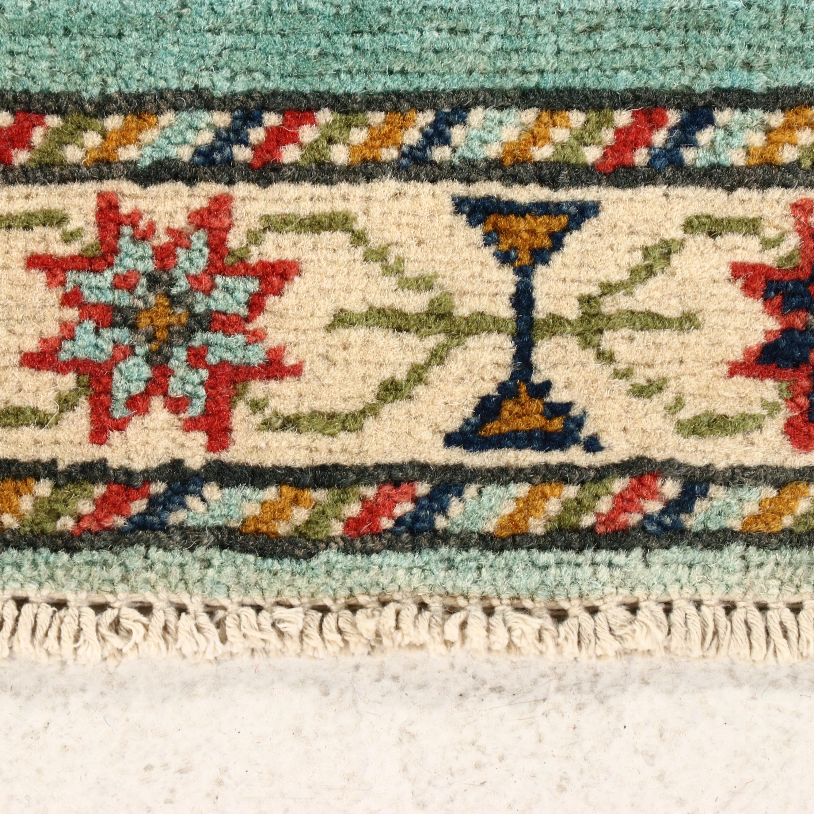 2' x 6'2 Hand-Knotted Afghan Kazak Carpet Runner