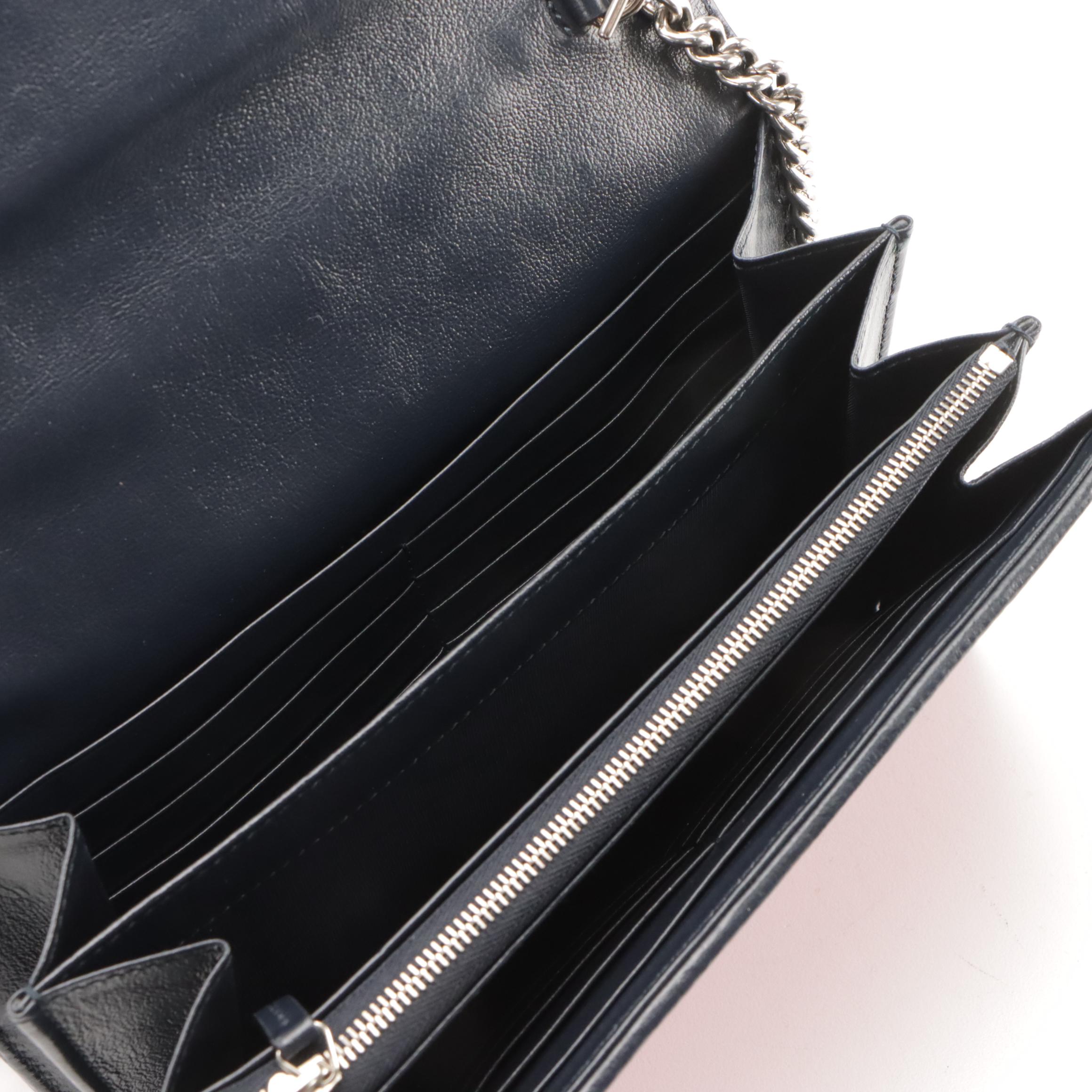 Gucci Limited Edition Wallet on Chain in Diagonal Quilted Red & Blue GG Canvas