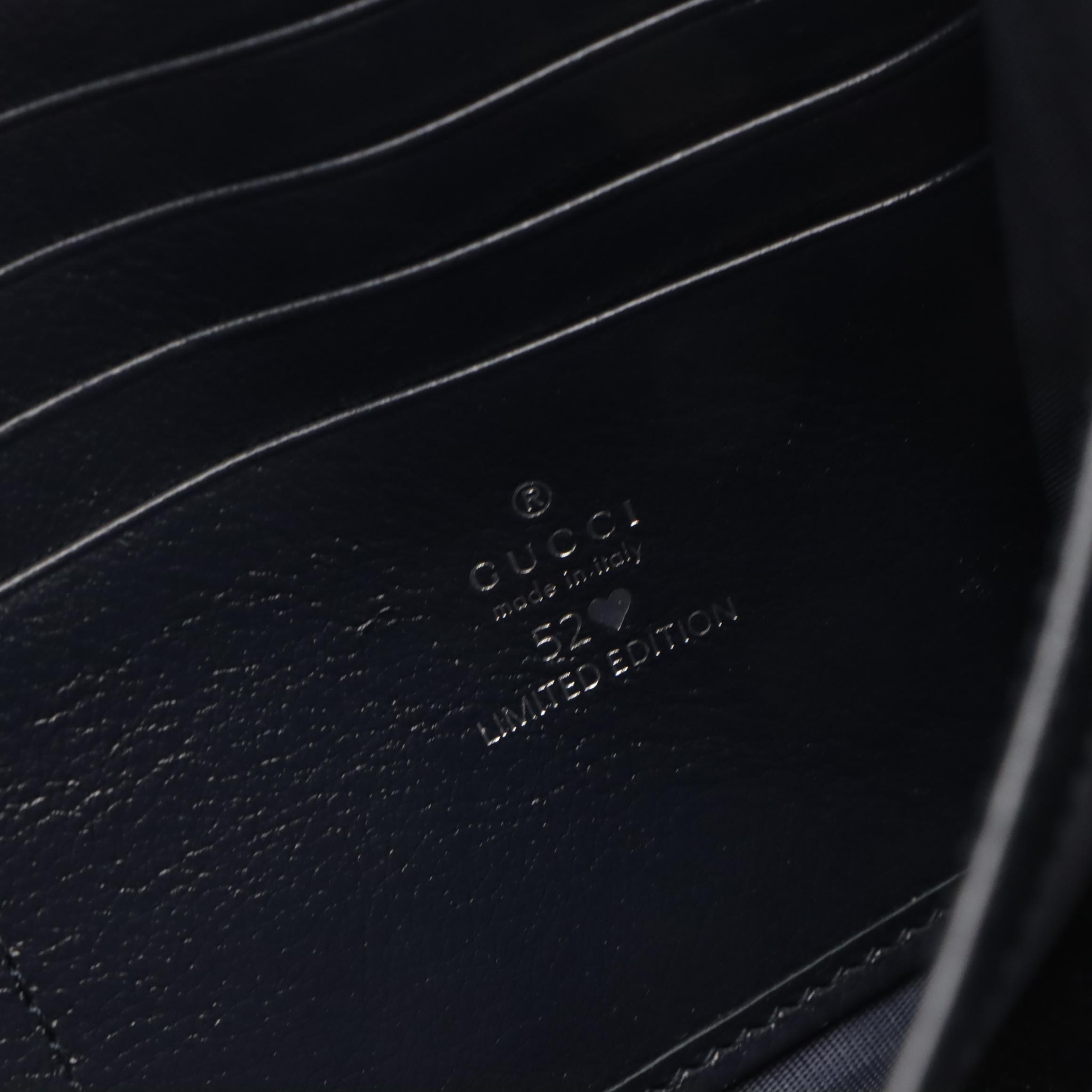 Gucci Limited Edition Wallet on Chain in Diagonal Quilted Red & Blue GG Canvas