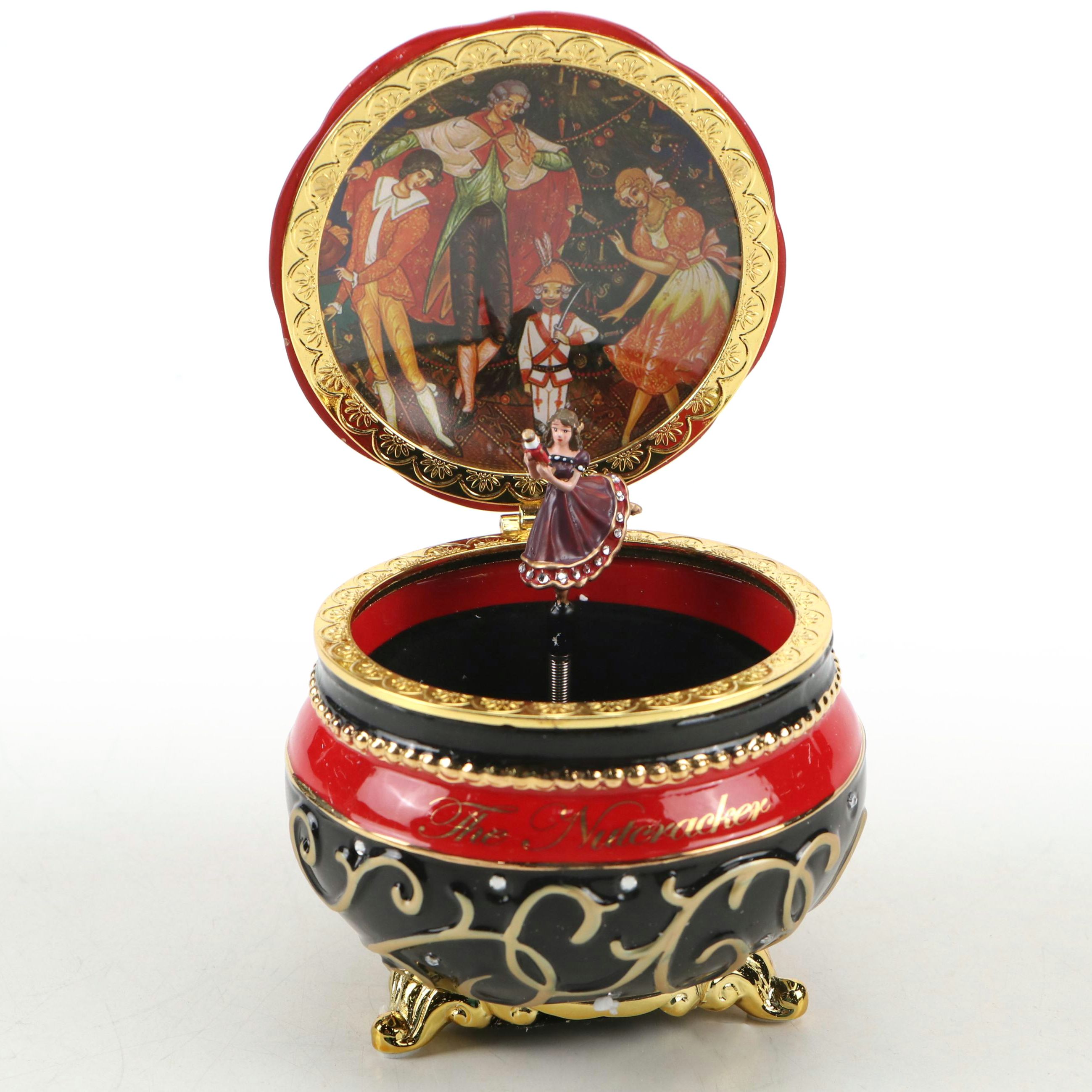 The Bradford Exchange "Clara and the Nutcracker" Embellished Porcelain Music Box
