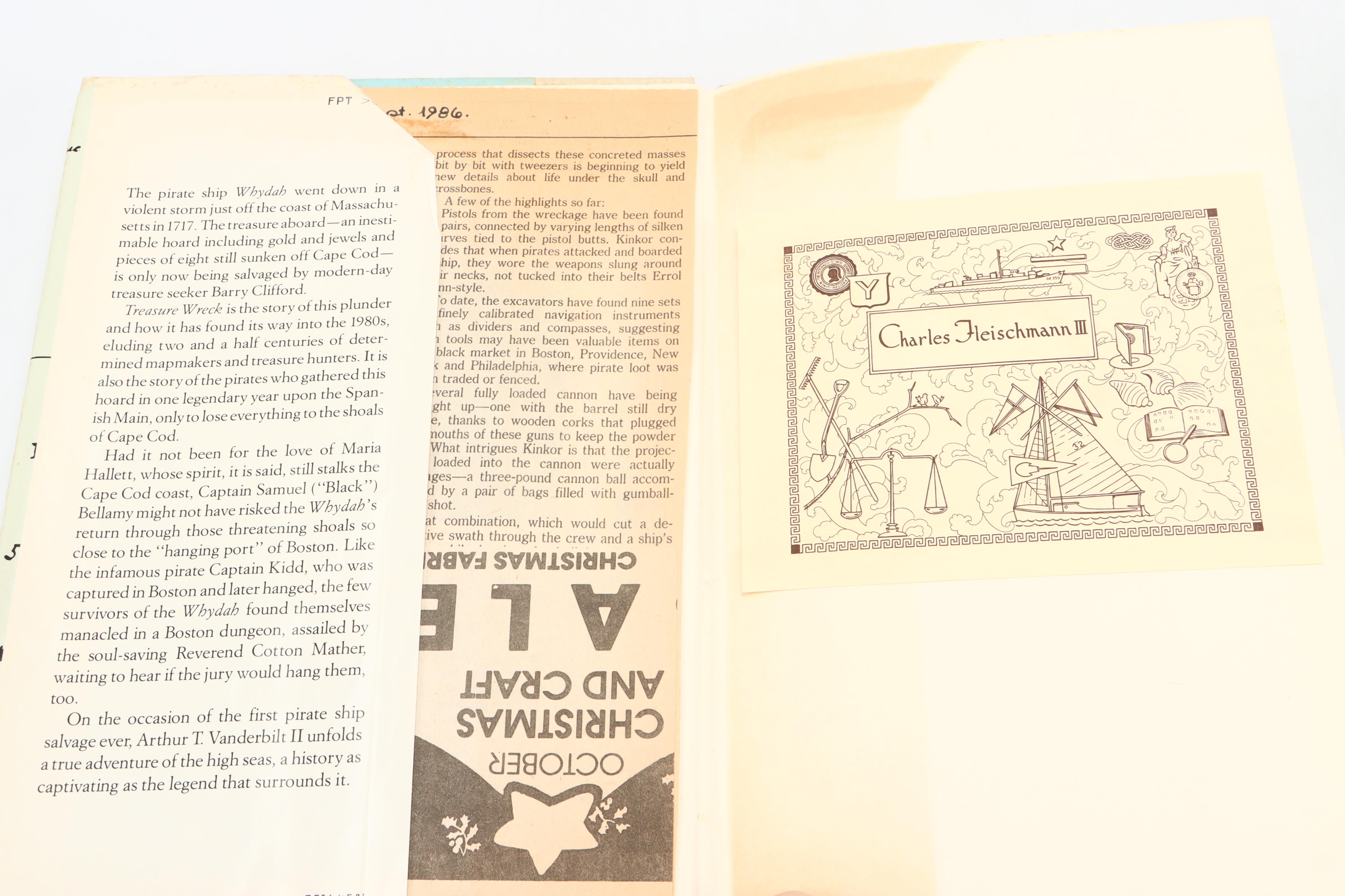 First Edition "Treasure Wreck" by Arthur T. Vanderbilt II and More Books