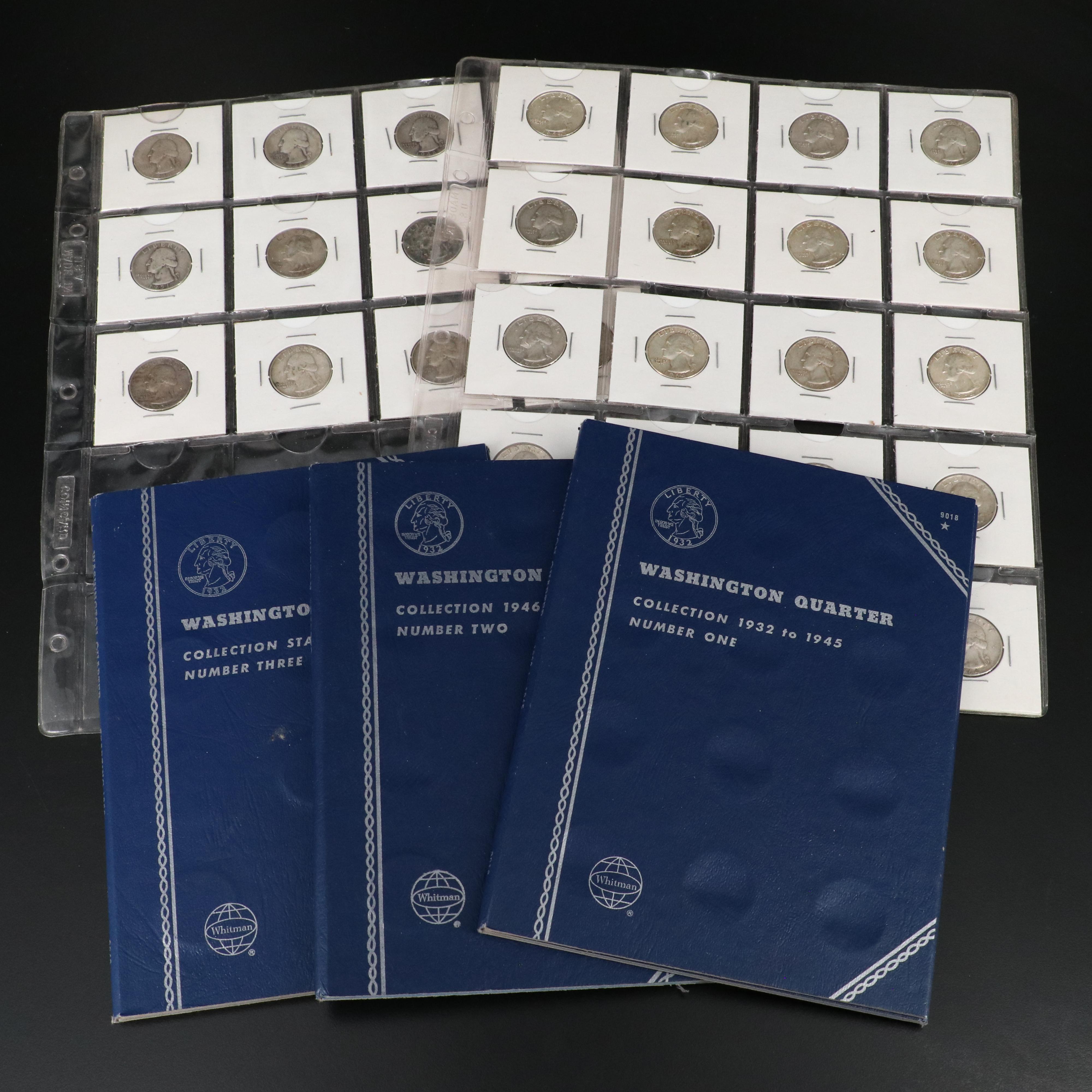 Collection of 66 Washington Silver Quarters with 15 Copper-Nickel Quarters
