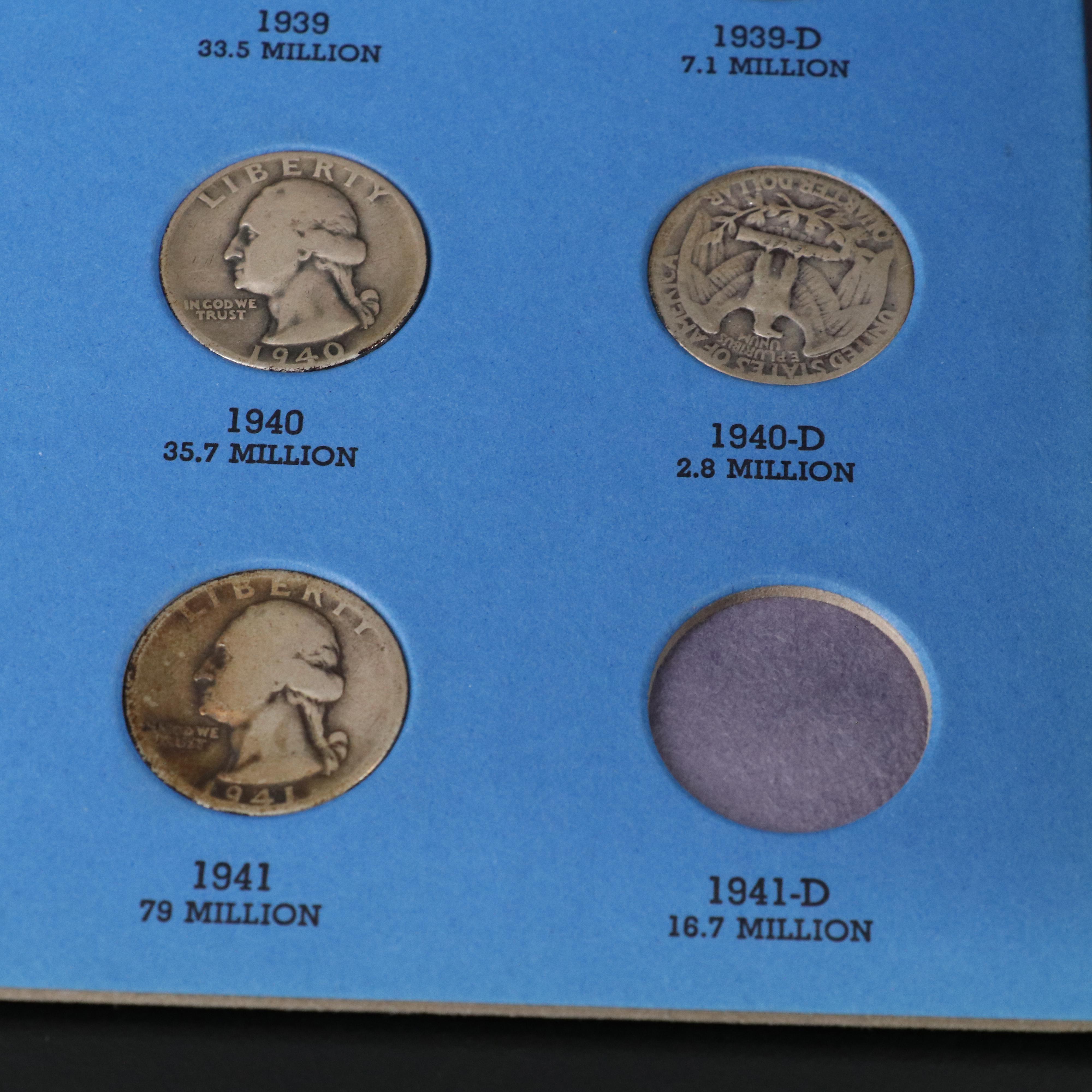 Collection of 66 Washington Silver Quarters with 15 Copper-Nickel Quarters