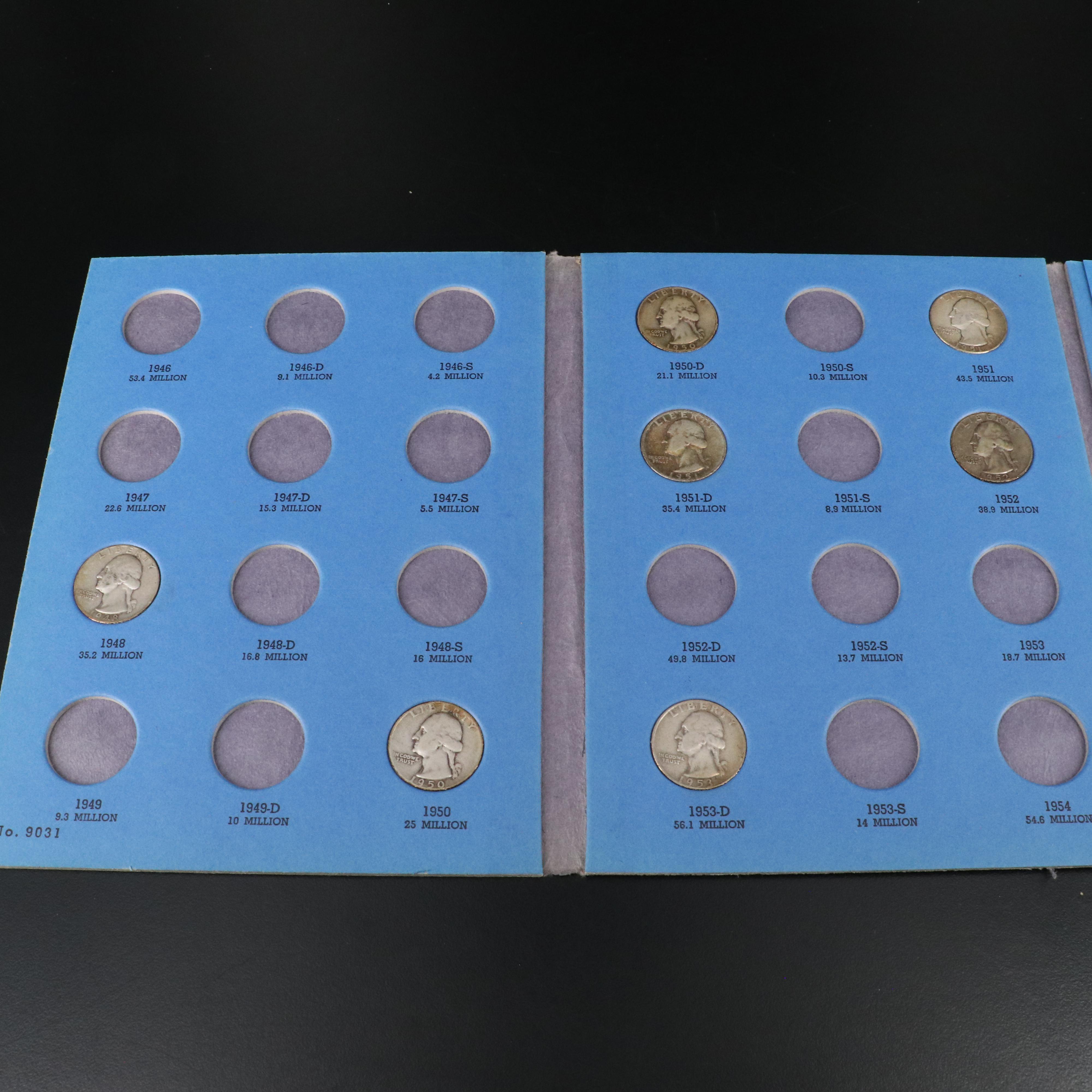 Collection of 66 Washington Silver Quarters with 15 Copper-Nickel Quarters