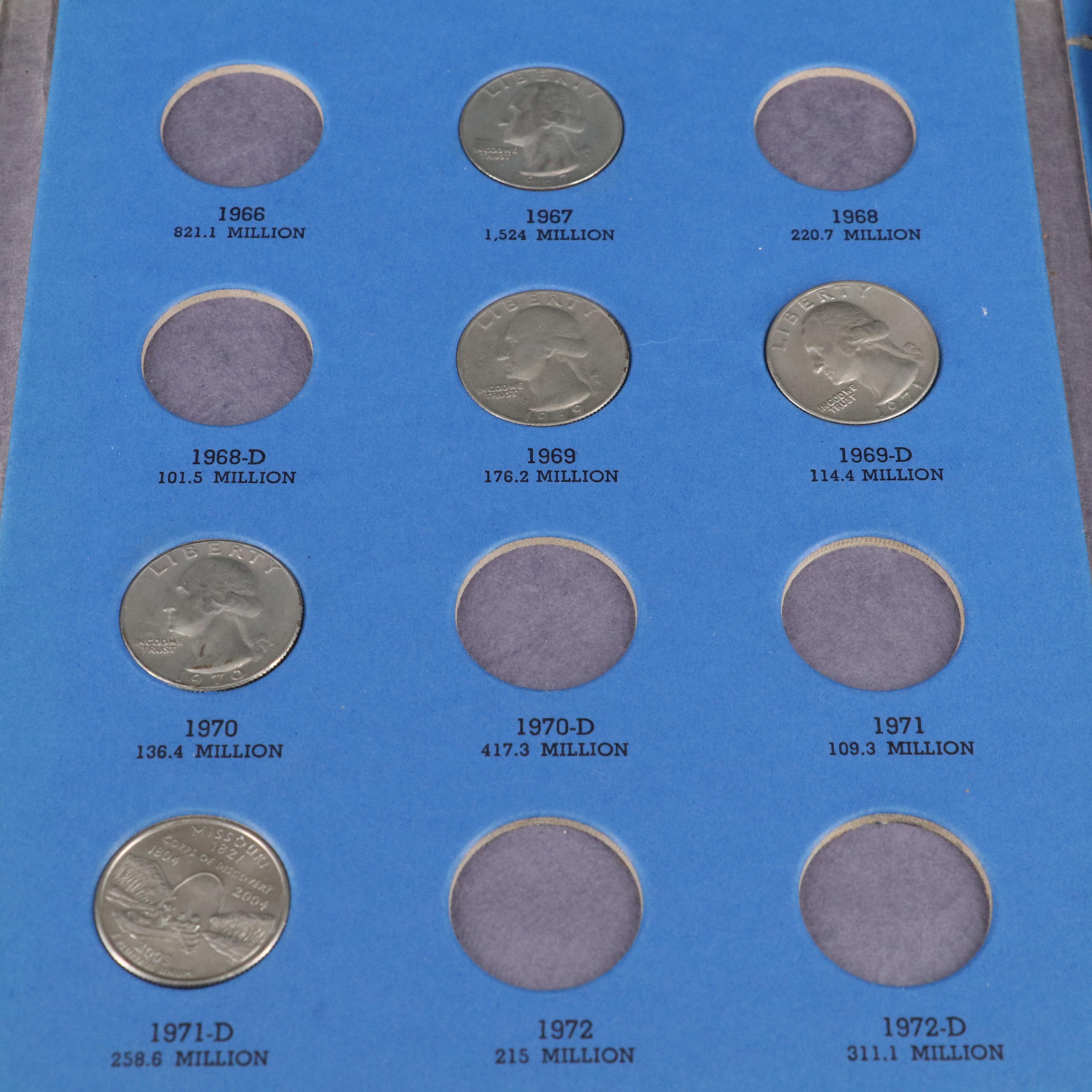 Collection of 66 Washington Silver Quarters with 15 Copper-Nickel Quarters