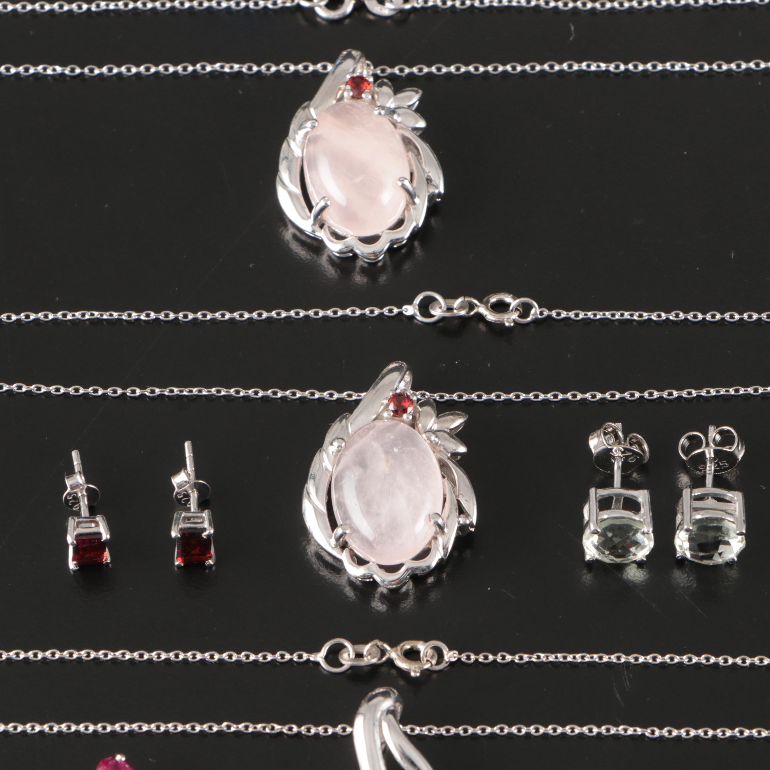 14 Assorted Sterling Silver Rings, Necklaces, Earrings, and Pendants