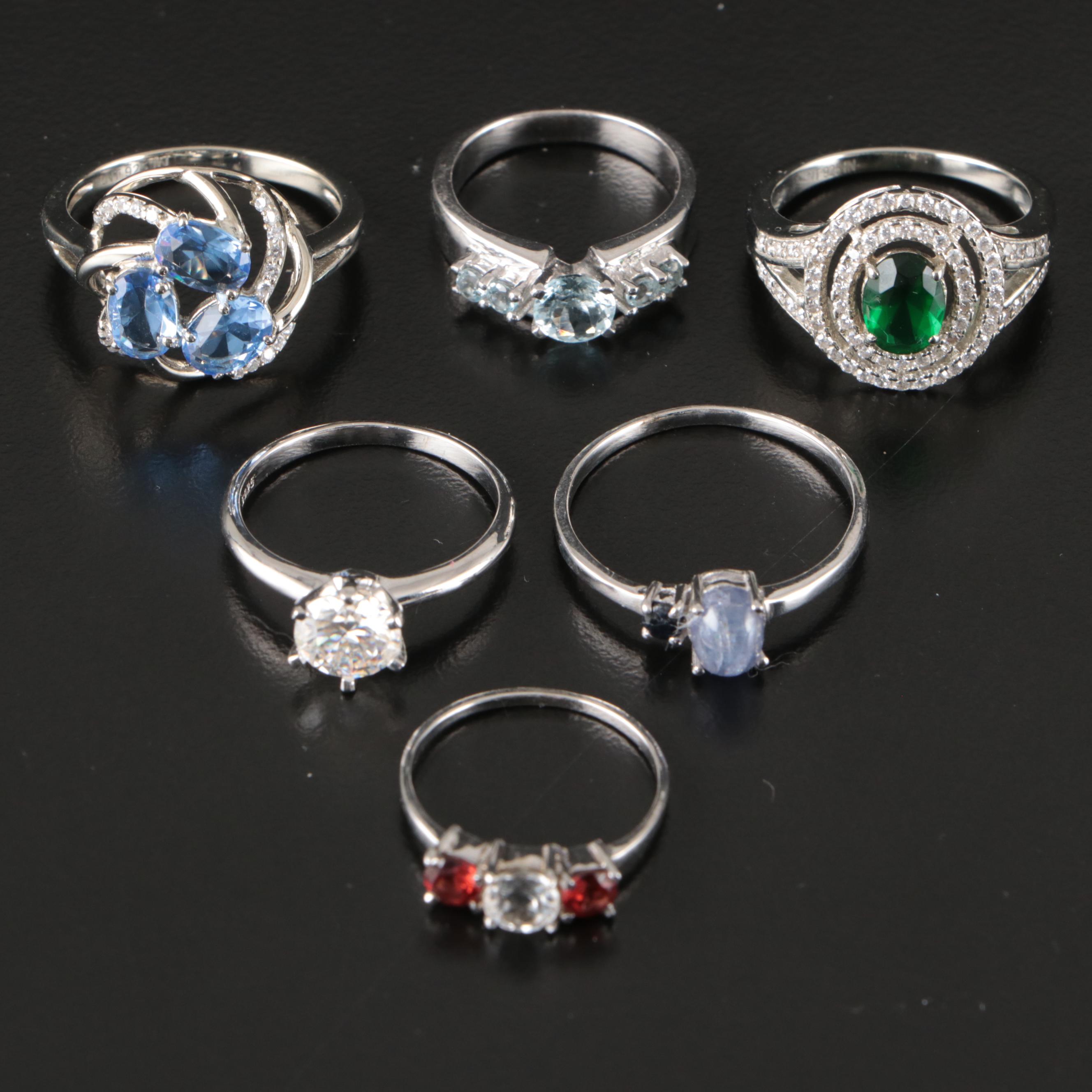 14 Assorted Sterling Silver Rings, Necklaces, Earrings, and Pendants