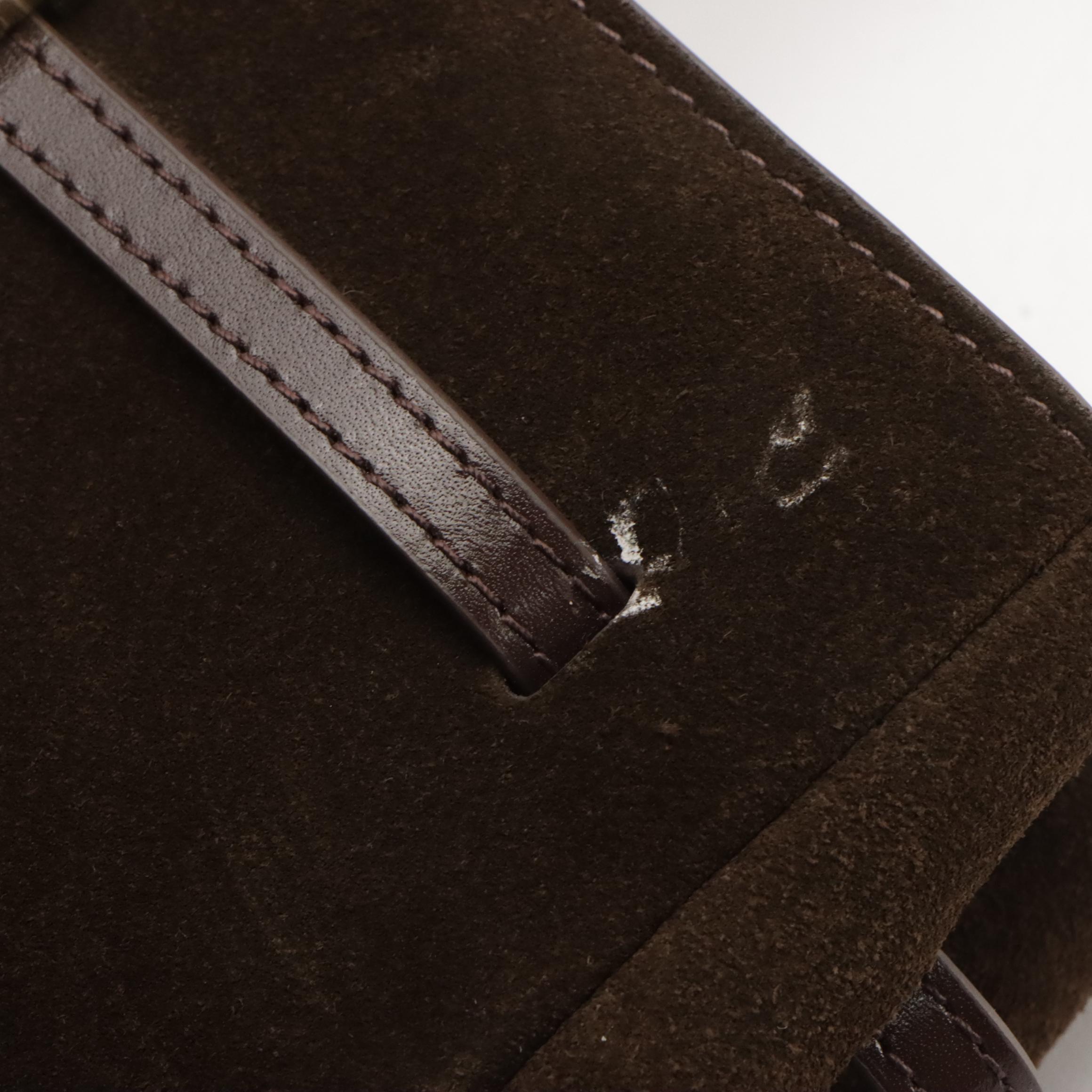 Verafied Book Tote Bag 33 in Espresso Suede and Leather