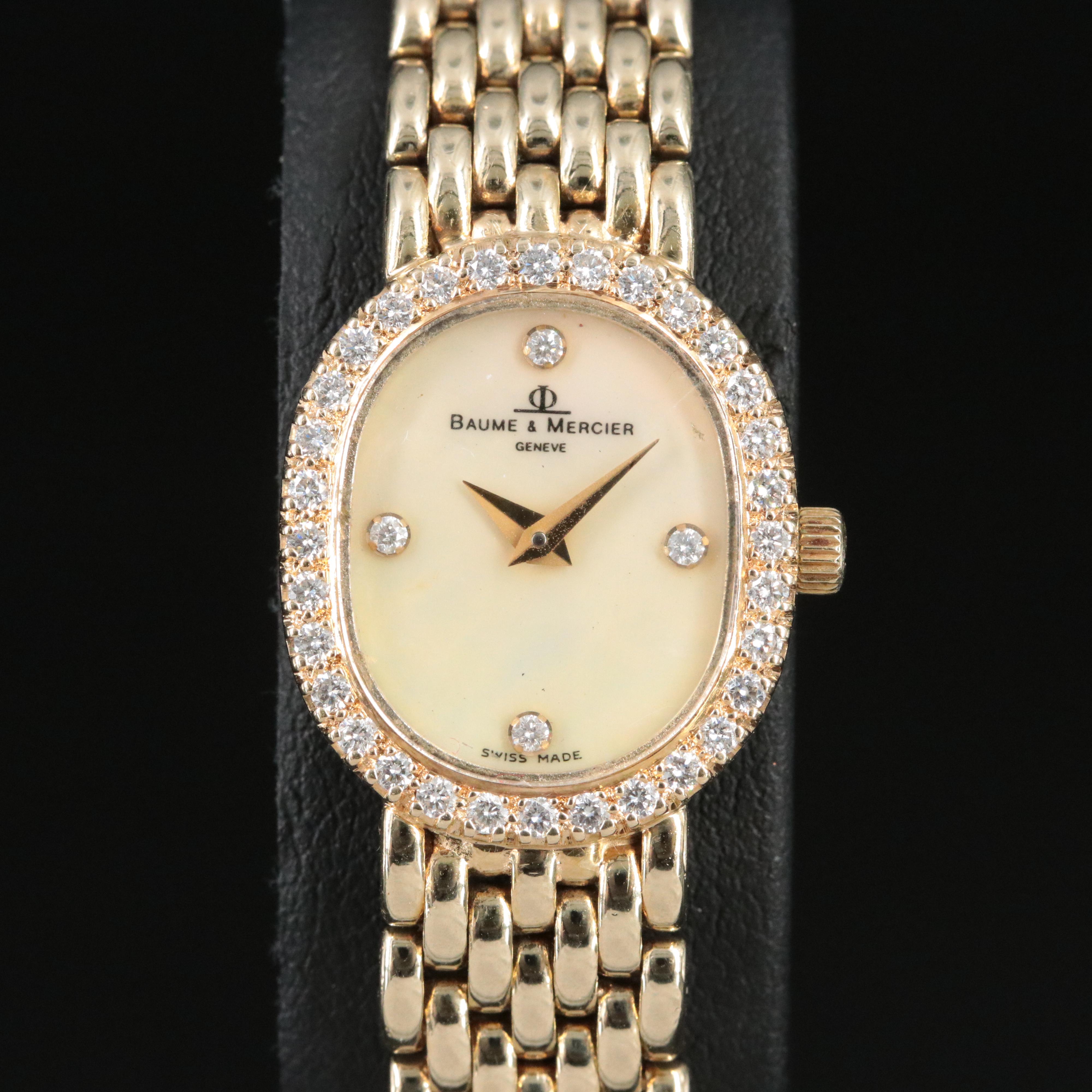 14K Baume & Mercier Diamond Mother-of-Pearl Dial Watch
