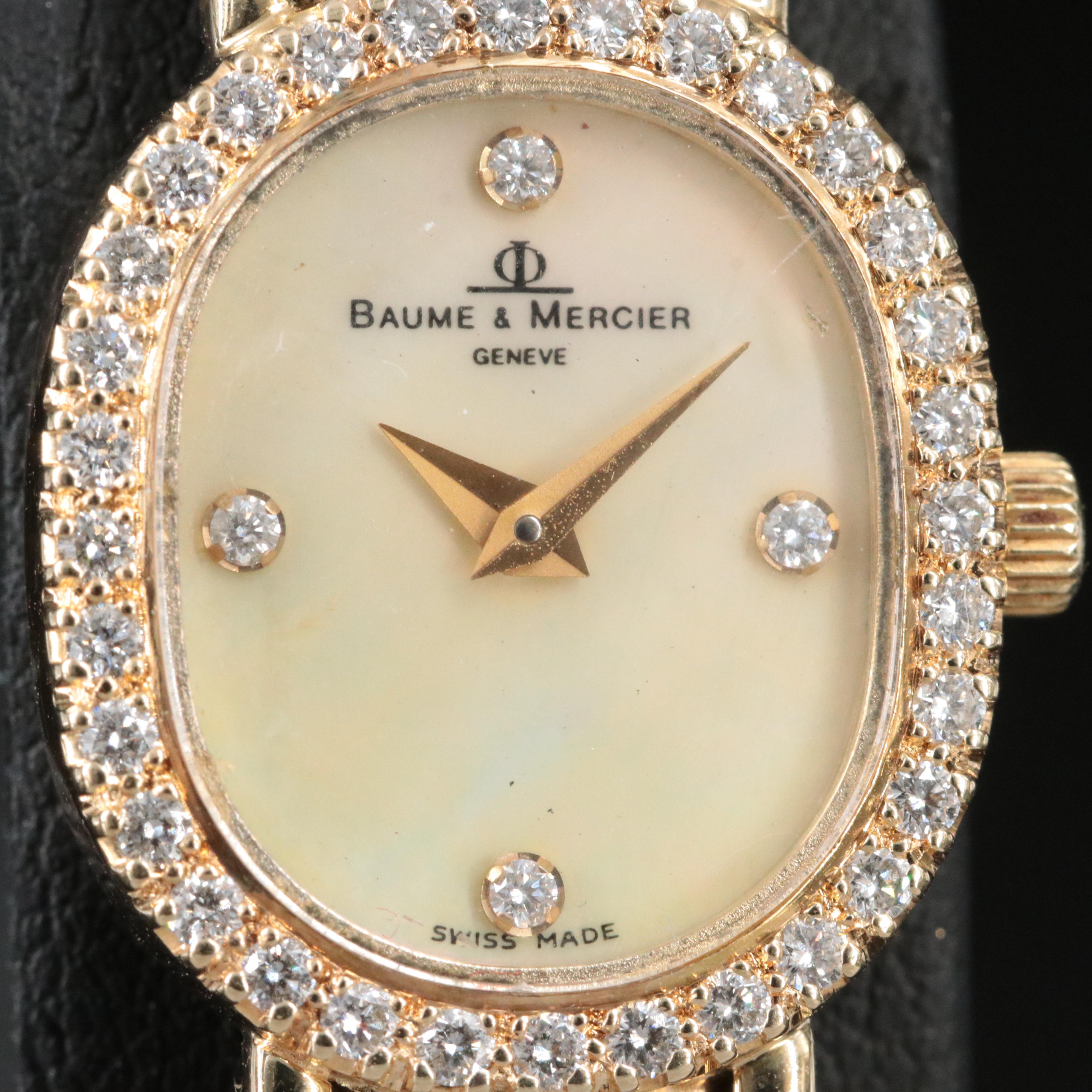 14K Baume & Mercier Diamond Mother-of-Pearl Dial Watch