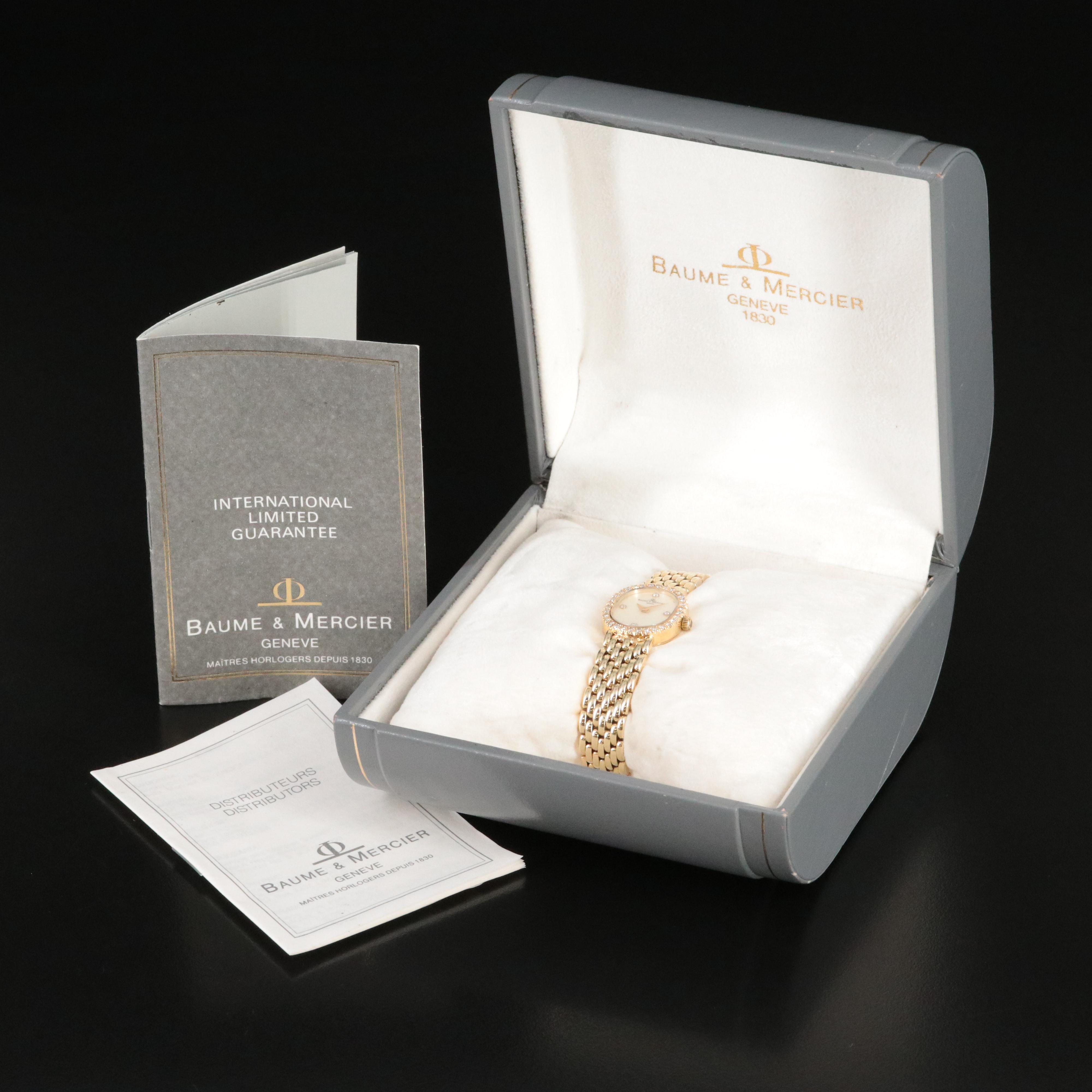 14K Baume & Mercier Diamond Mother-of-Pearl Dial Watch