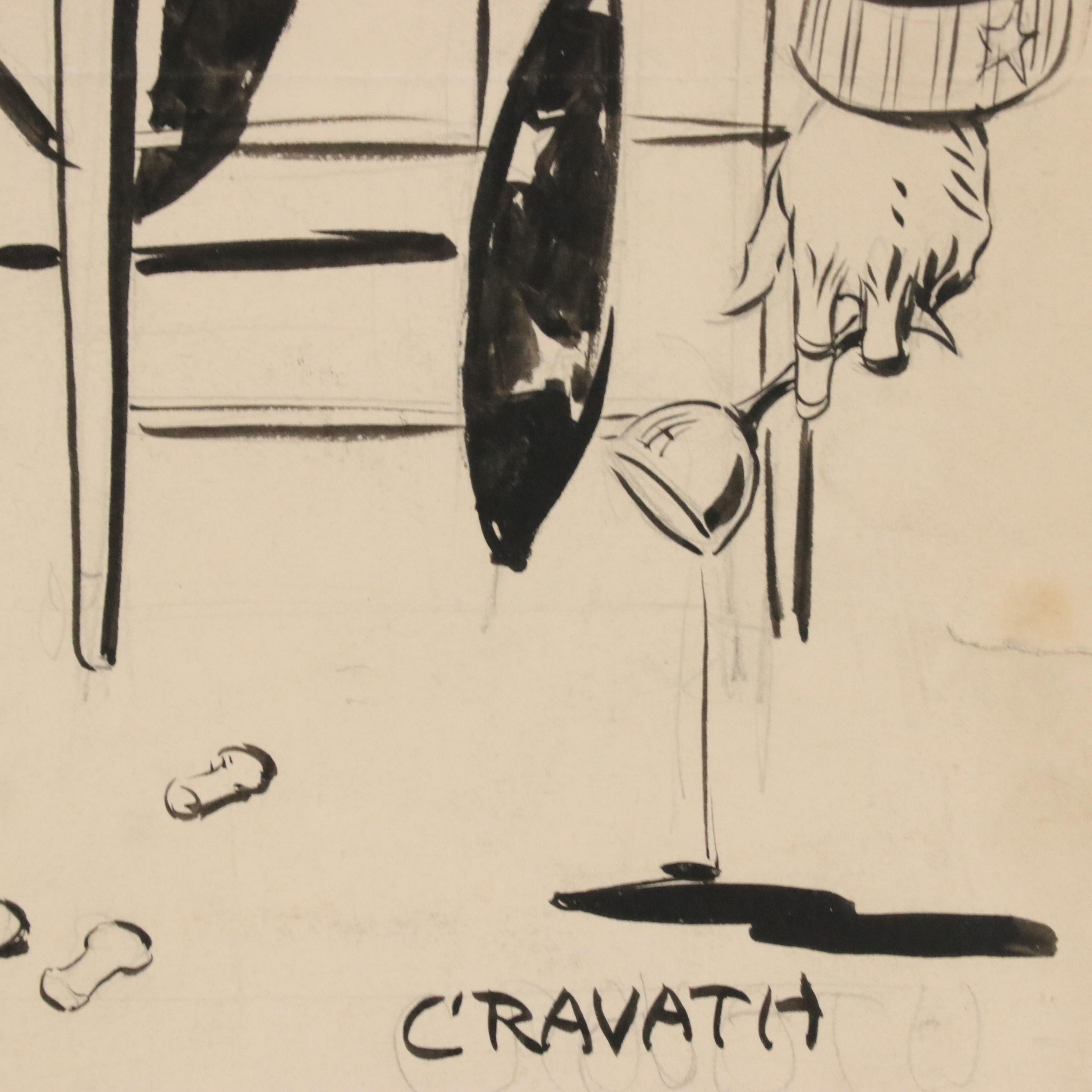 Glenn Cravath Political Satire Illustration "Thanksgiving?," 20th Century