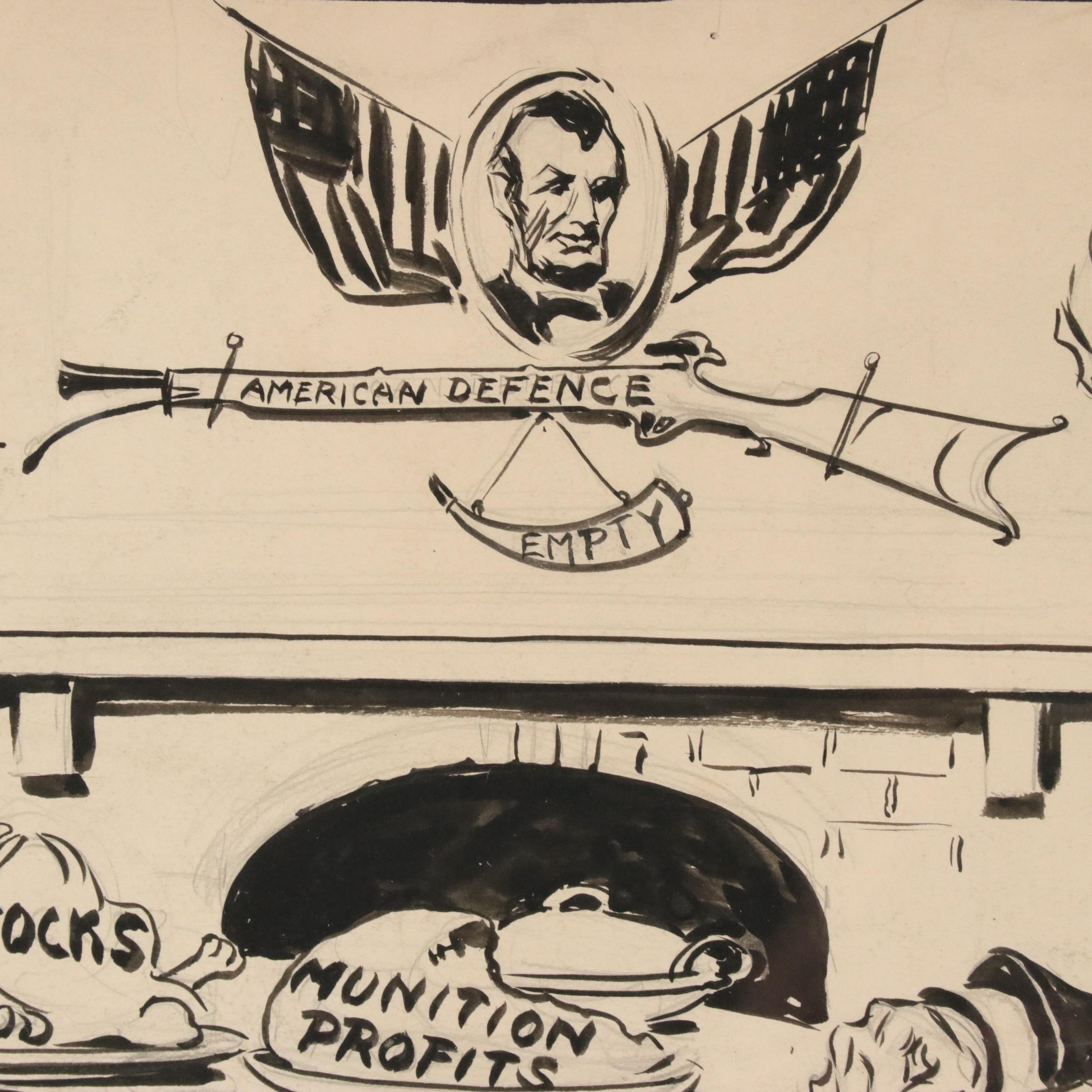 Glenn Cravath Political Satire Illustration "Thanksgiving?," 20th Century