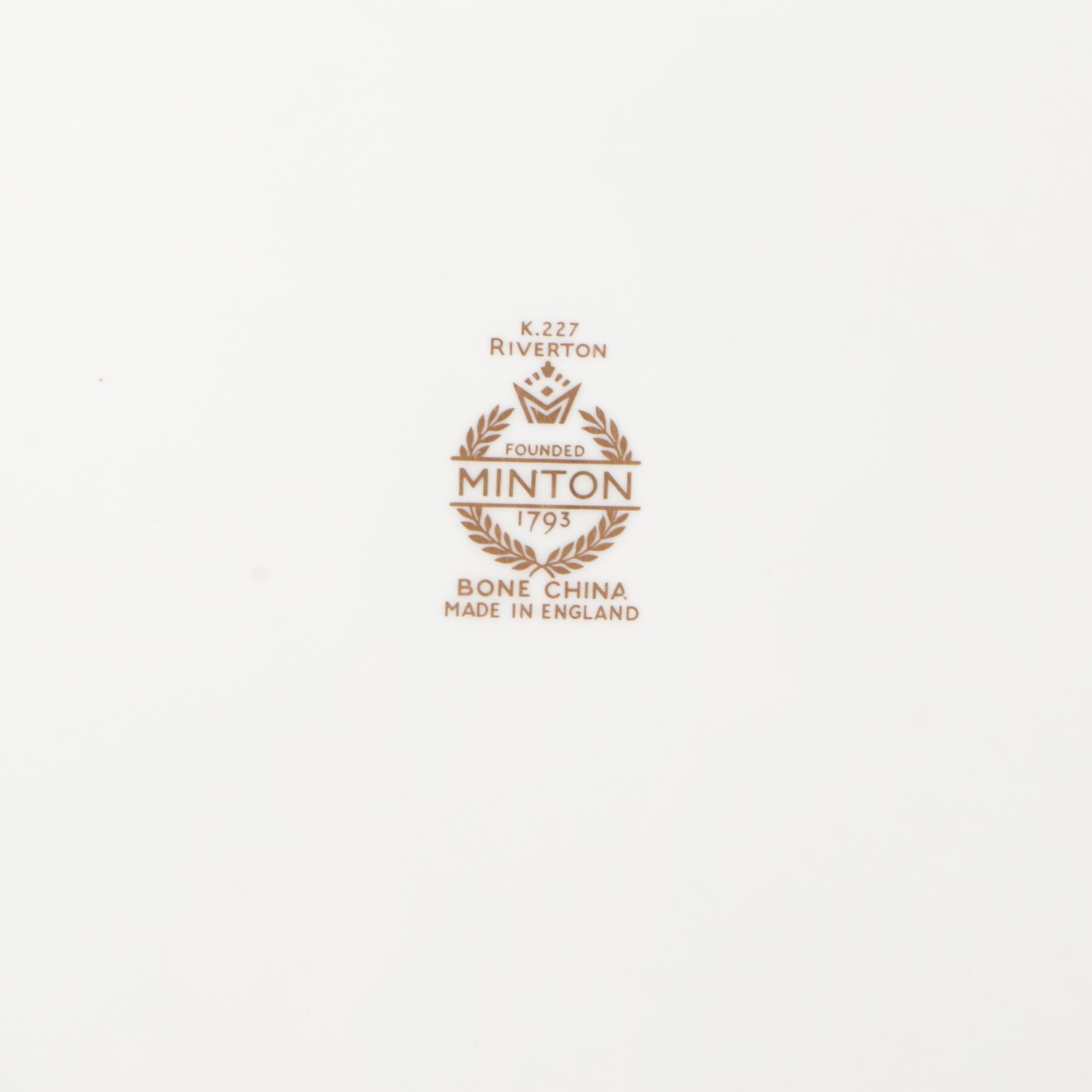 Minton "Riverton" and Royal Doulton "Gold Concord" Bone China Dinnerware