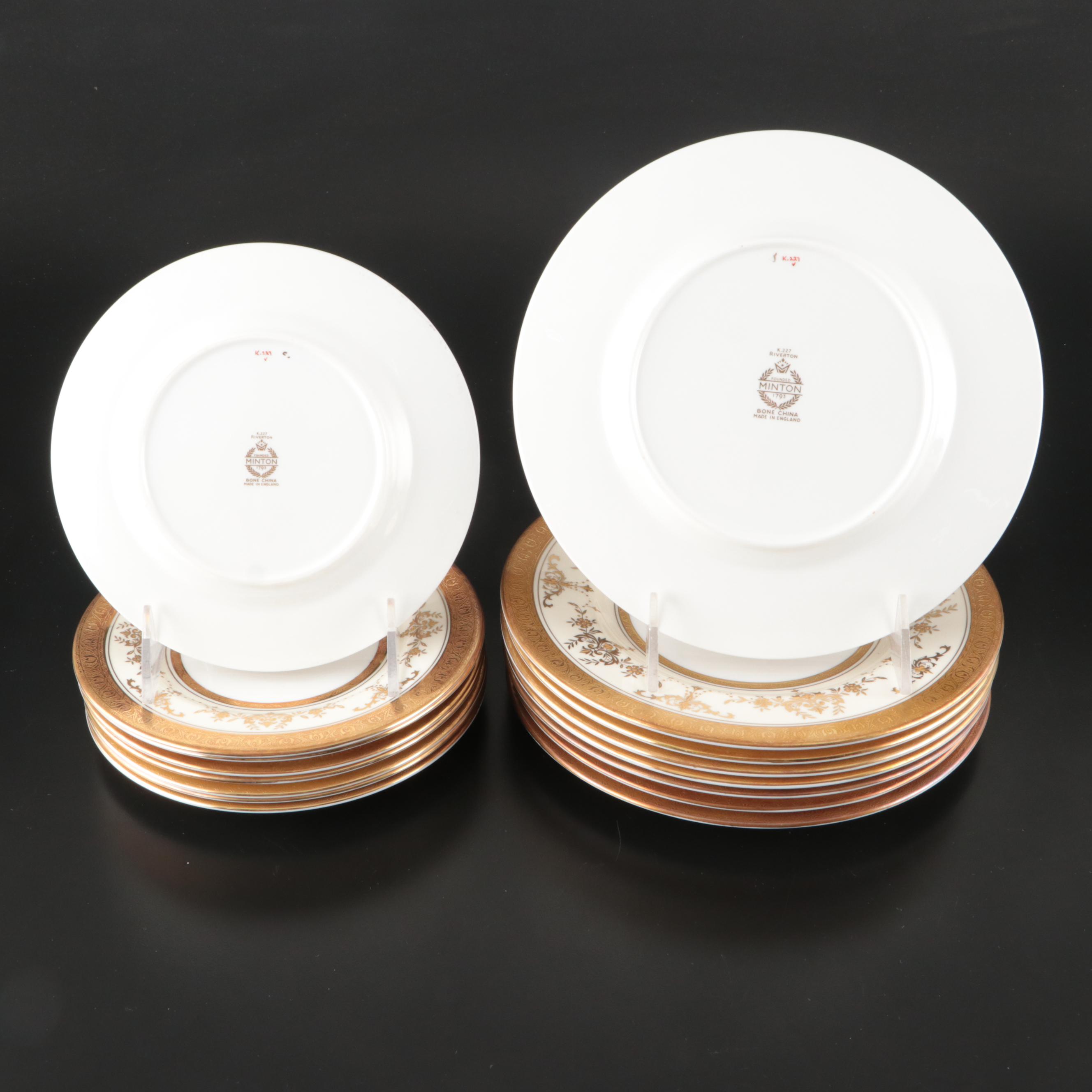 Minton "Riverton" and Royal Doulton "Gold Concord" Bone China Dinnerware