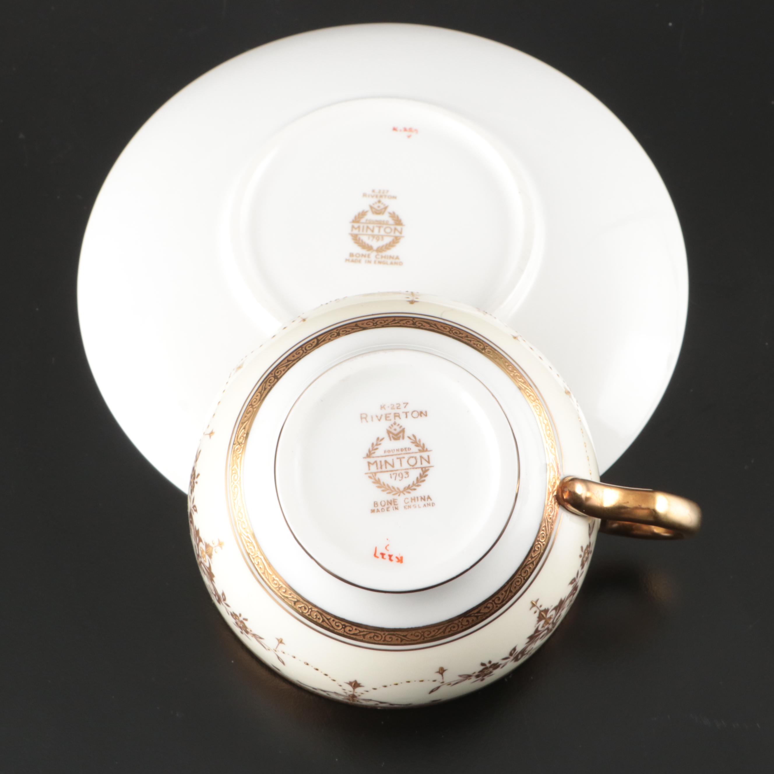 Minton "Riverton" and Royal Doulton "Gold Concord" Bone China Dinnerware