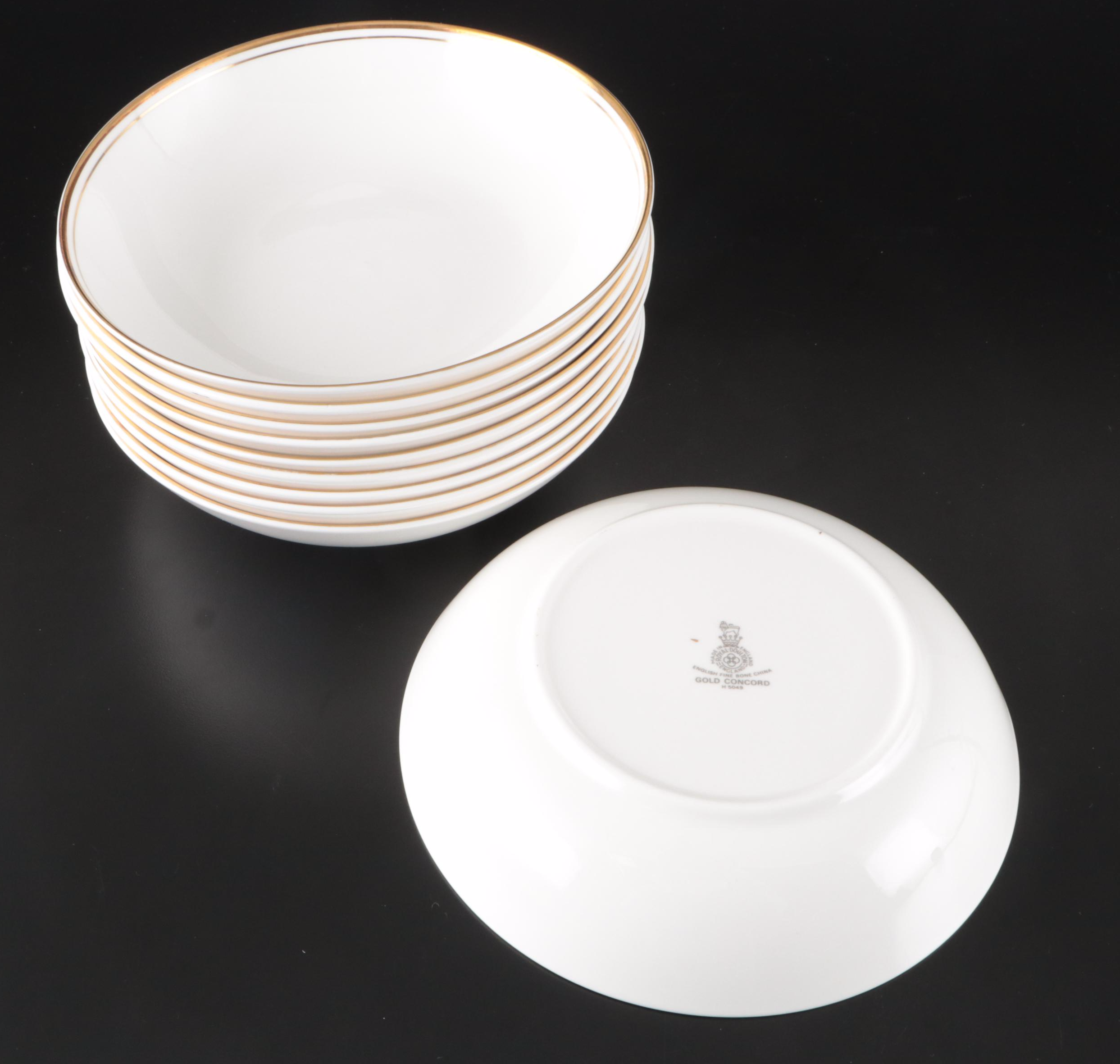Minton "Riverton" and Royal Doulton "Gold Concord" Bone China Dinnerware