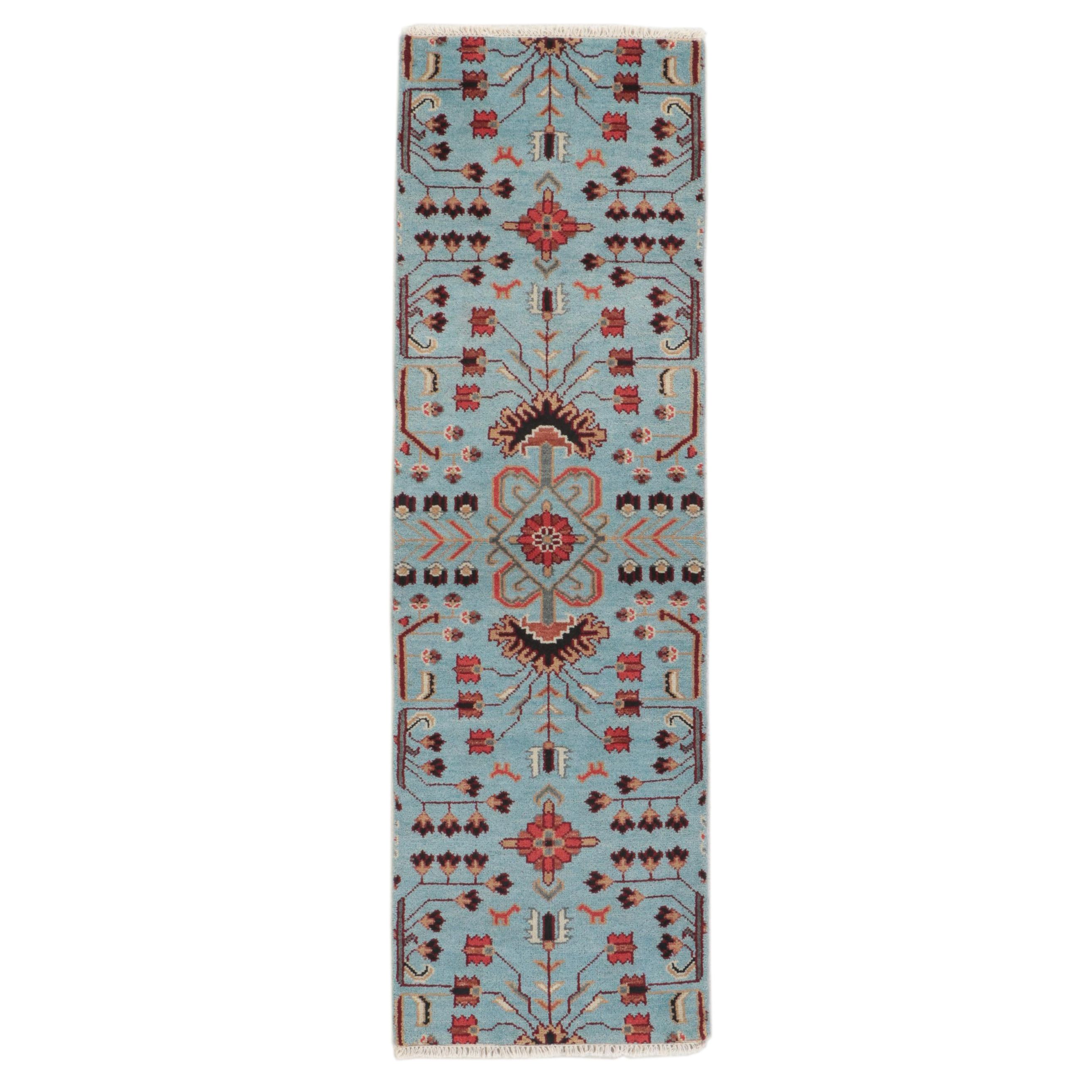 2'6 x 8'2 Hand-Knotted Indo-Persian Serapi Carpet Runner
