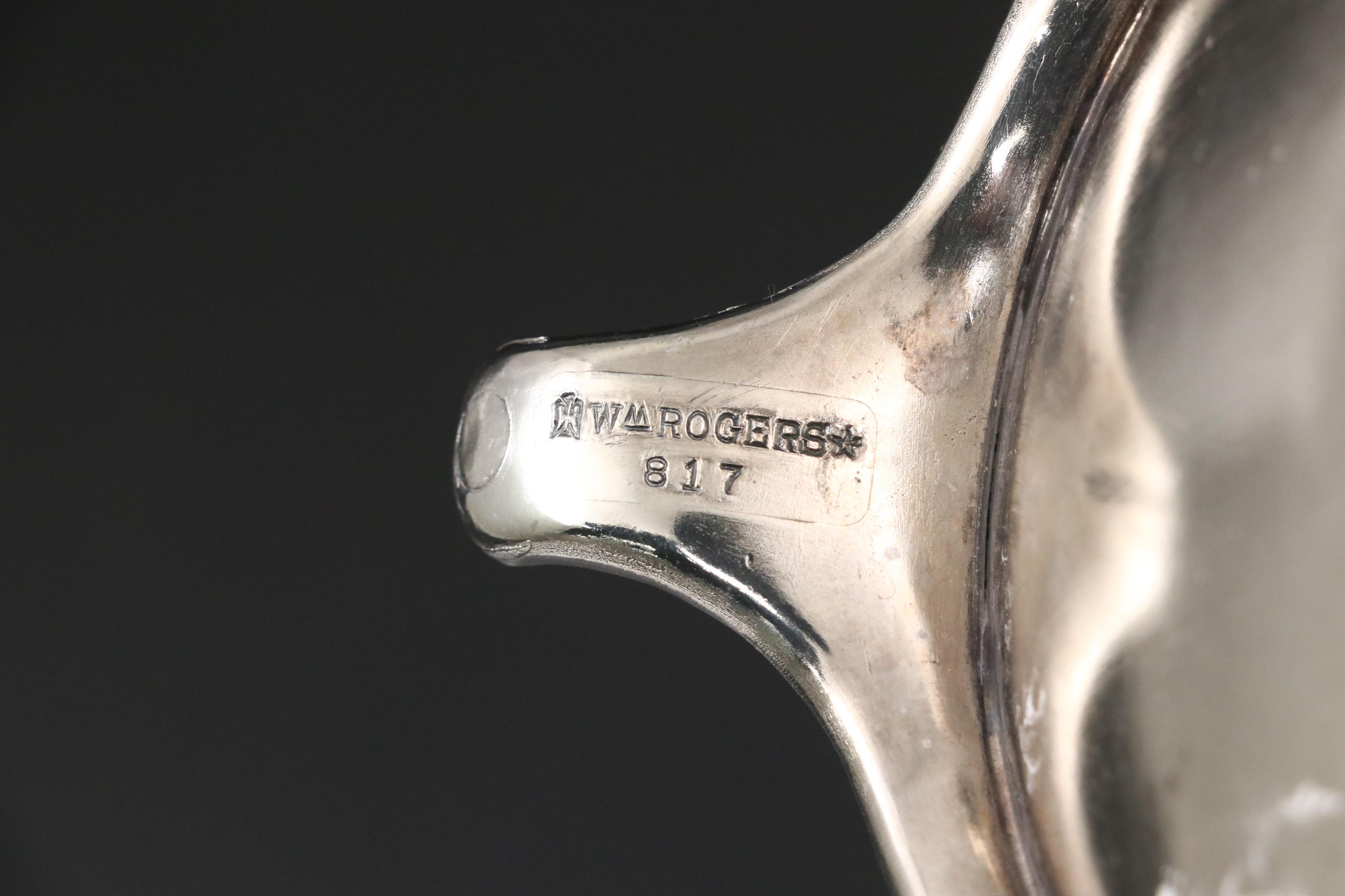 Sheridan Silver Plate and Glass Coffee Pot with Wm Rogers Gravy Boat and Others