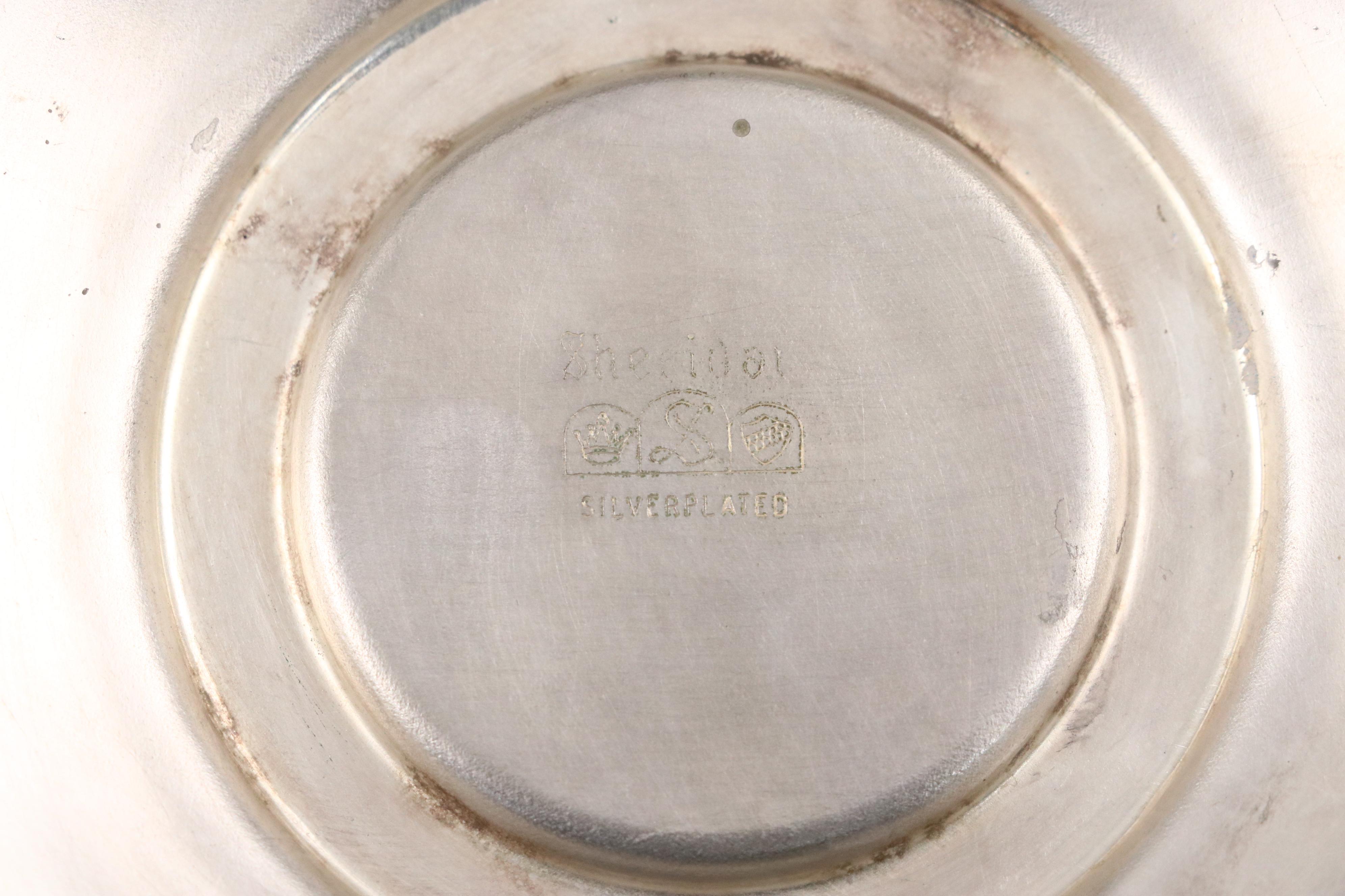 Sheridan Silver Plate and Glass Coffee Pot with Wm Rogers Gravy Boat and Others