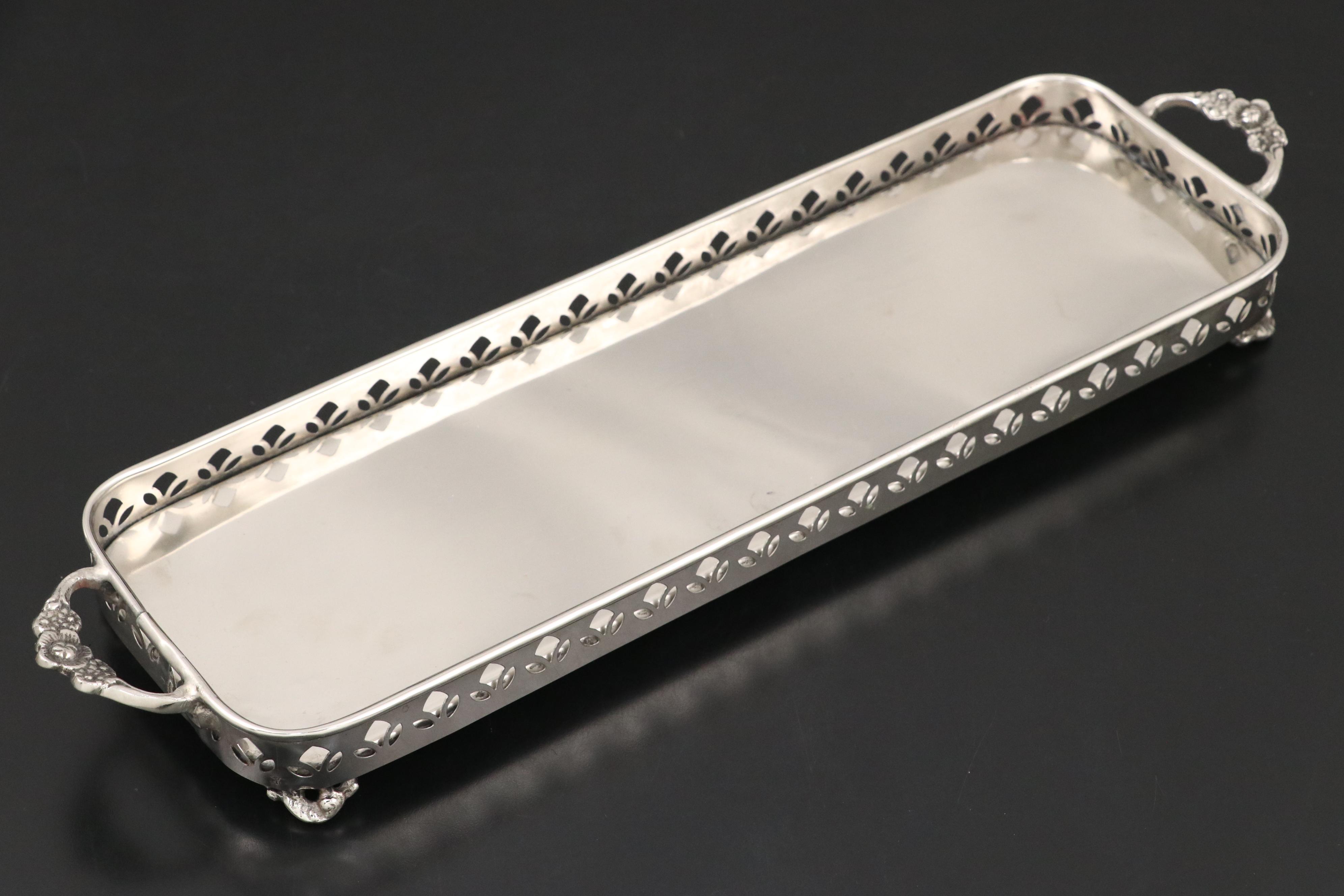 Sheridan Silver Plate and Glass Coffee Pot with Wm Rogers Gravy Boat and Others