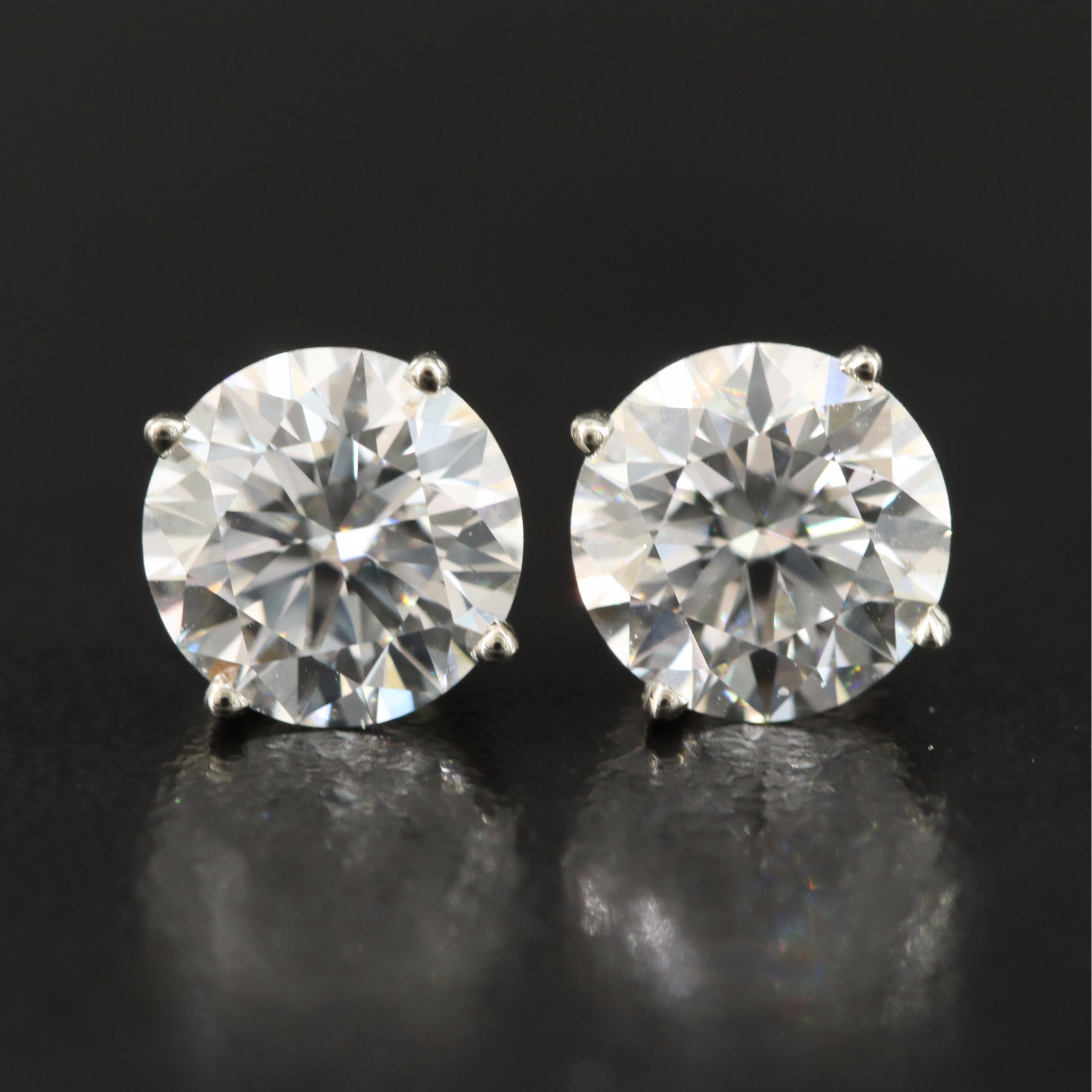 18K 3.18 CTW Lab Grown Diamond Stud Earrings with IGI Reports