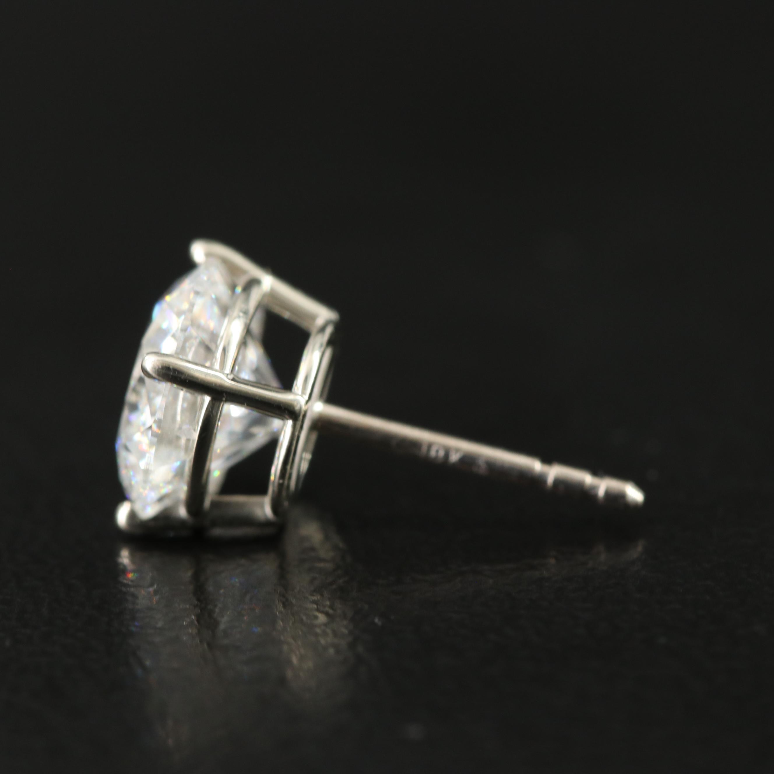 18K 3.18 CTW Lab Grown Diamond Stud Earrings with IGI Reports