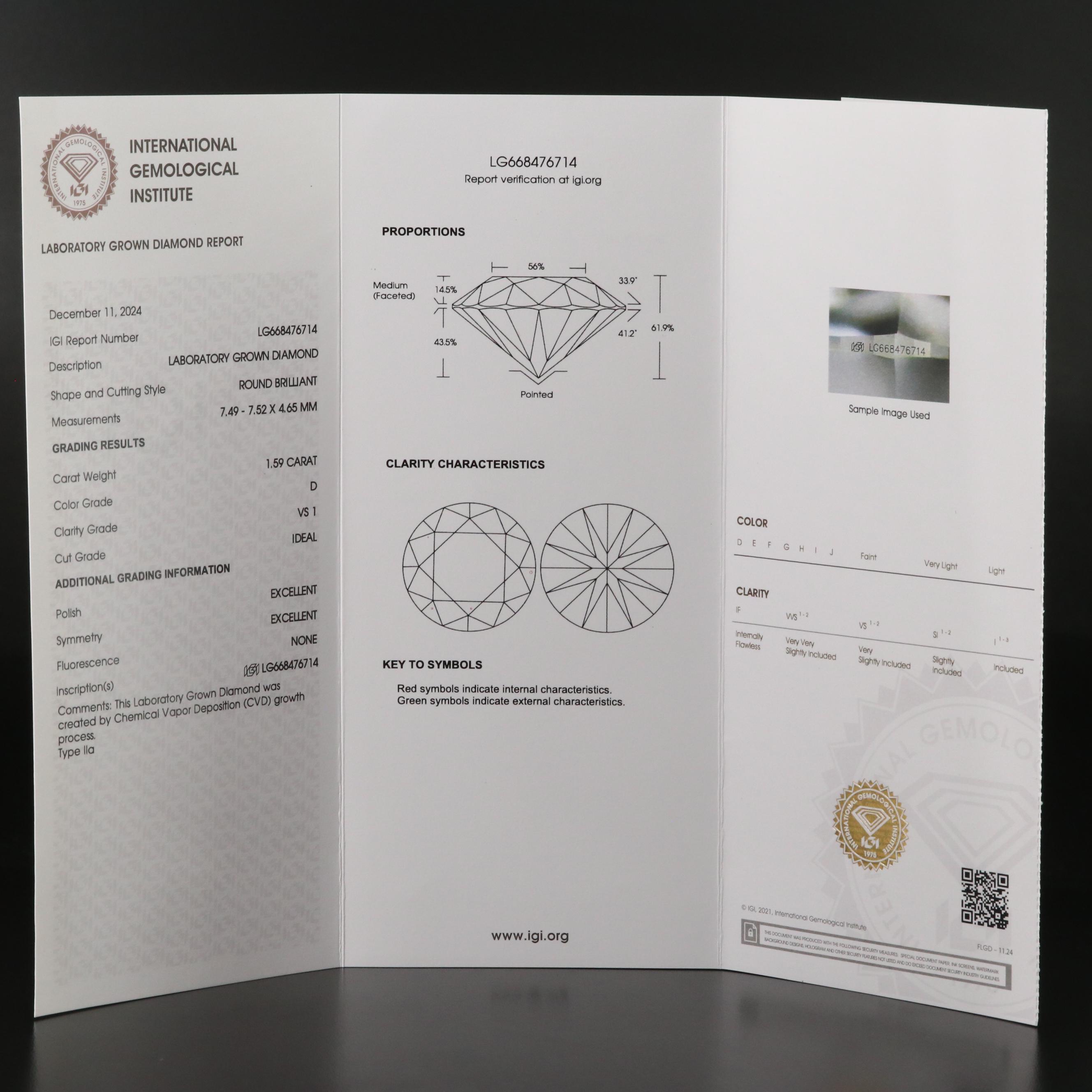 18K 3.18 CTW Lab Grown Diamond Stud Earrings with IGI Reports