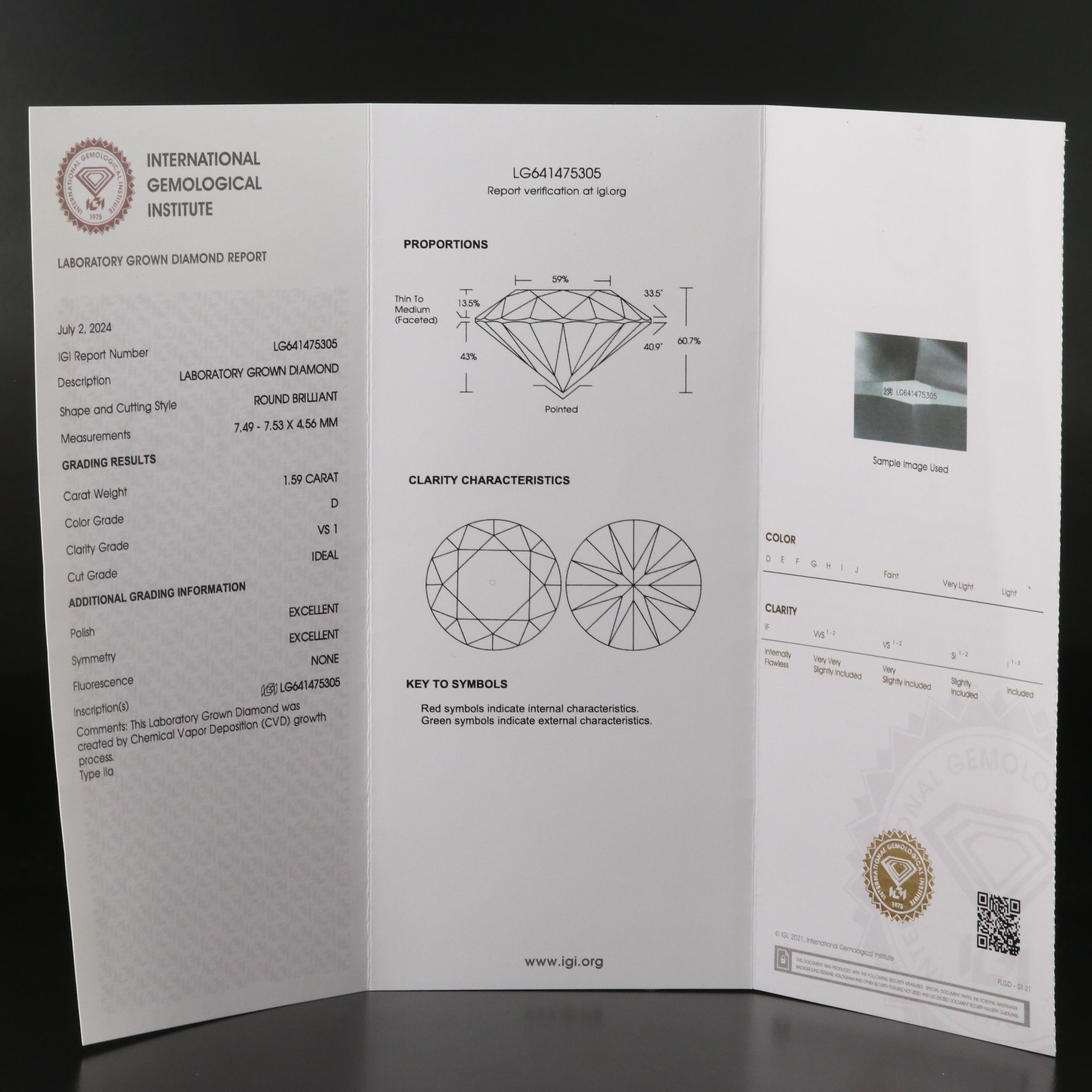 18K 3.18 CTW Lab Grown Diamond Stud Earrings with IGI Reports