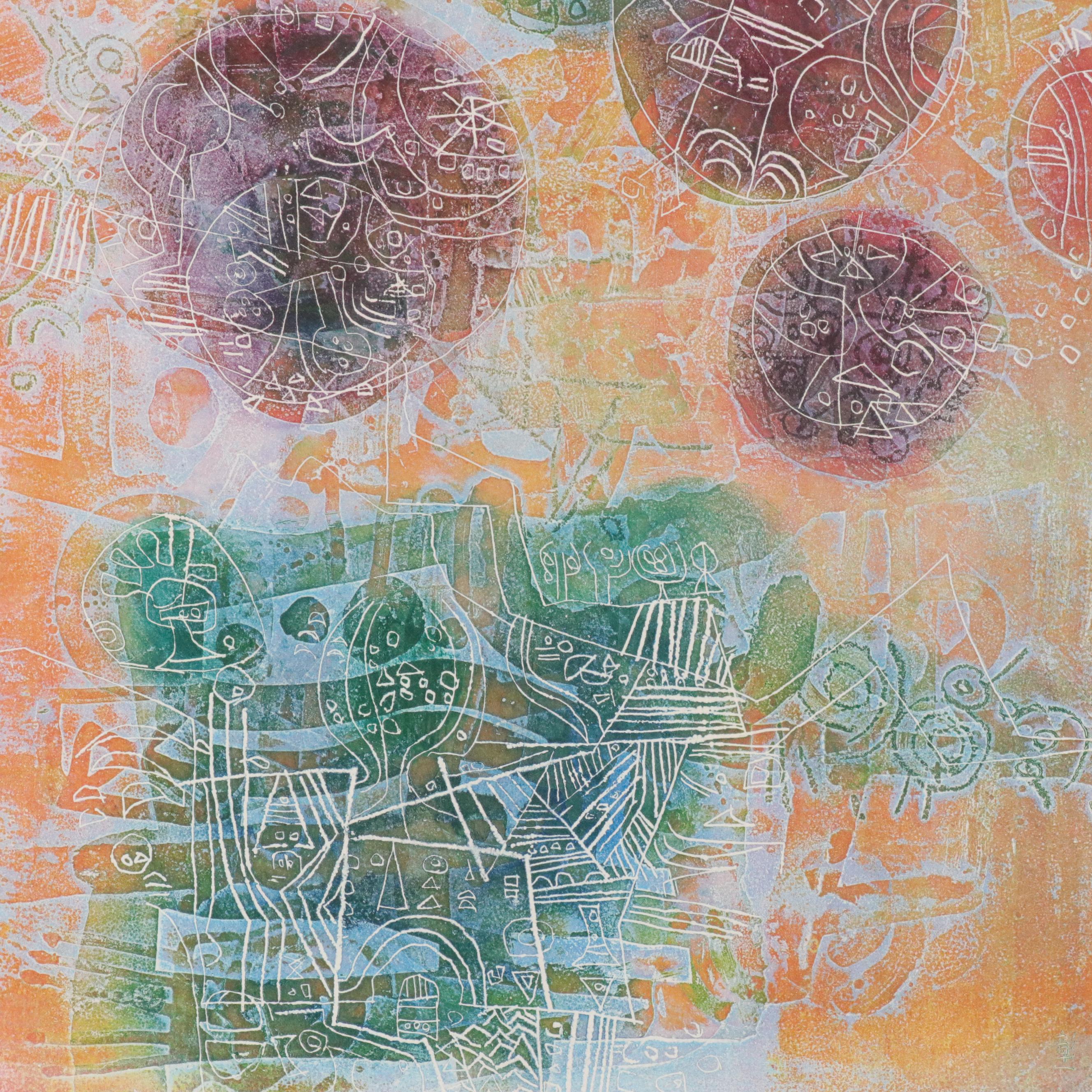 Shoichi Hasegawa Multicolor Intaglio Print "Repas Champetre," 20th Century