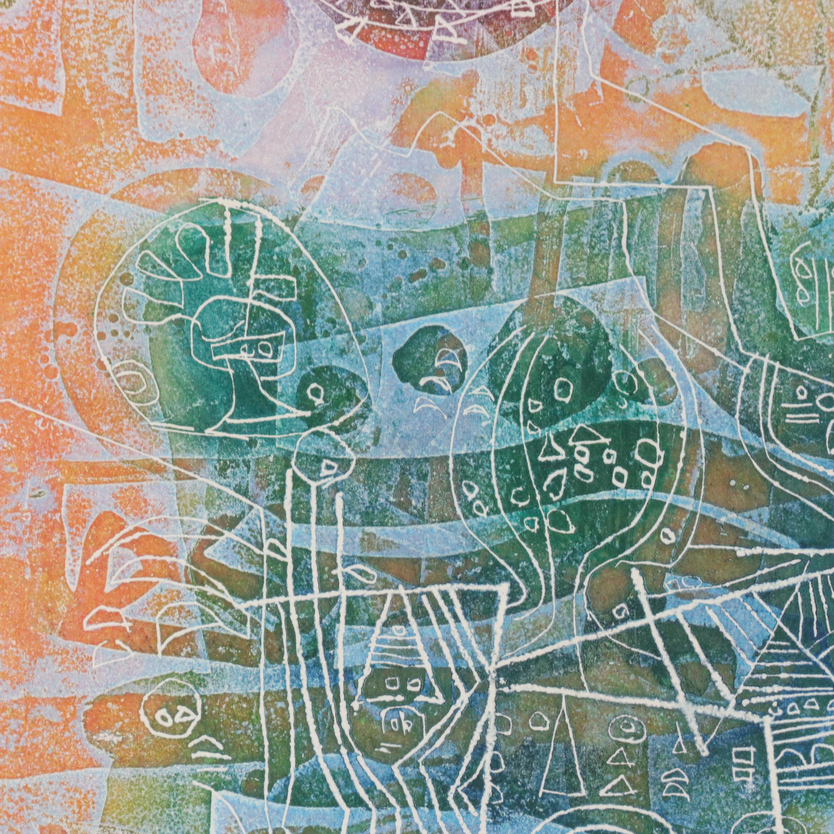 Shoichi Hasegawa Multicolor Intaglio Print "Repas Champetre," 20th Century