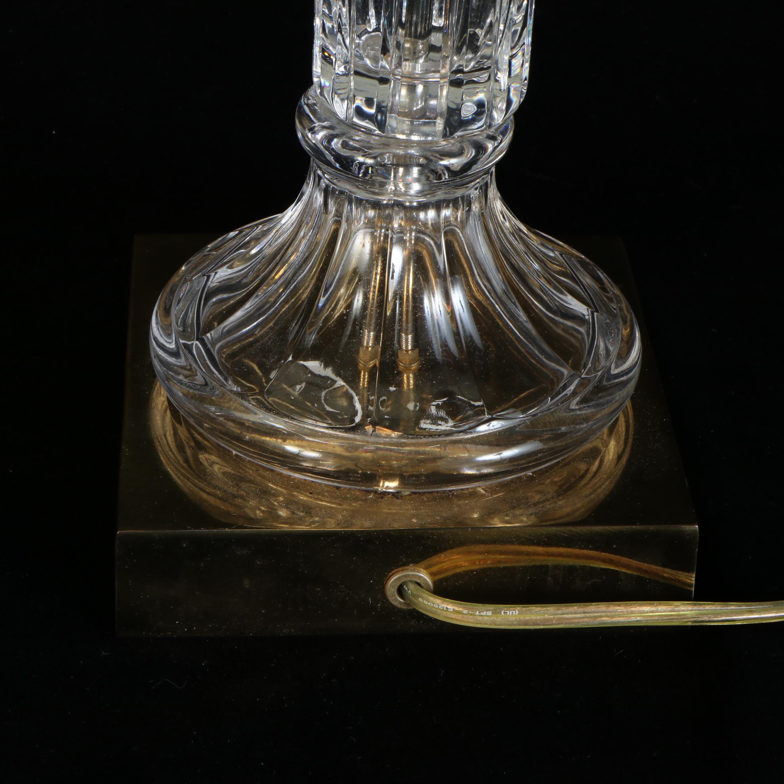 Crystal Clear Industries Crystal Column Table Lamps with Silk Coolie Shades
