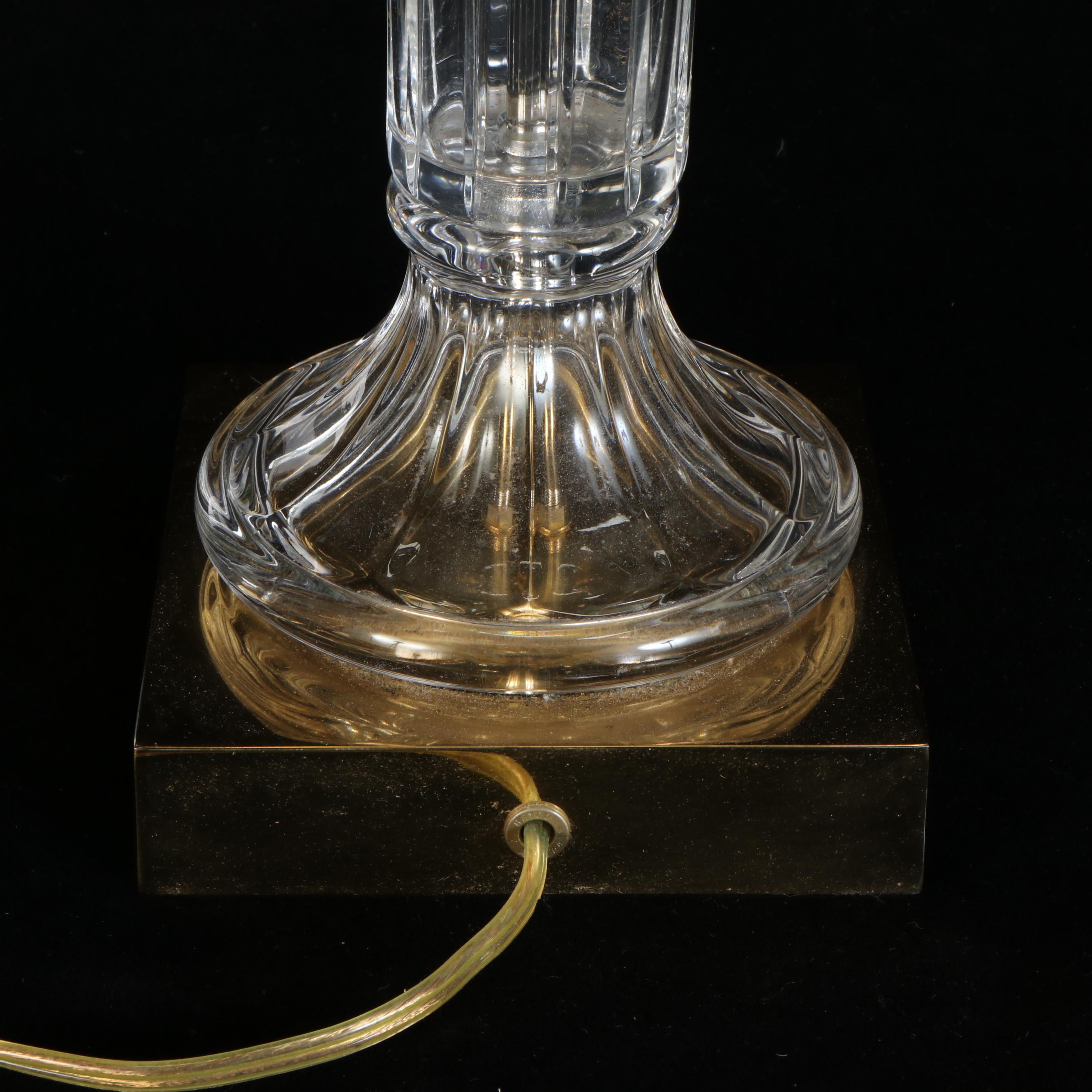 Crystal Clear Industries Crystal Column Table Lamps with Silk Coolie Shades