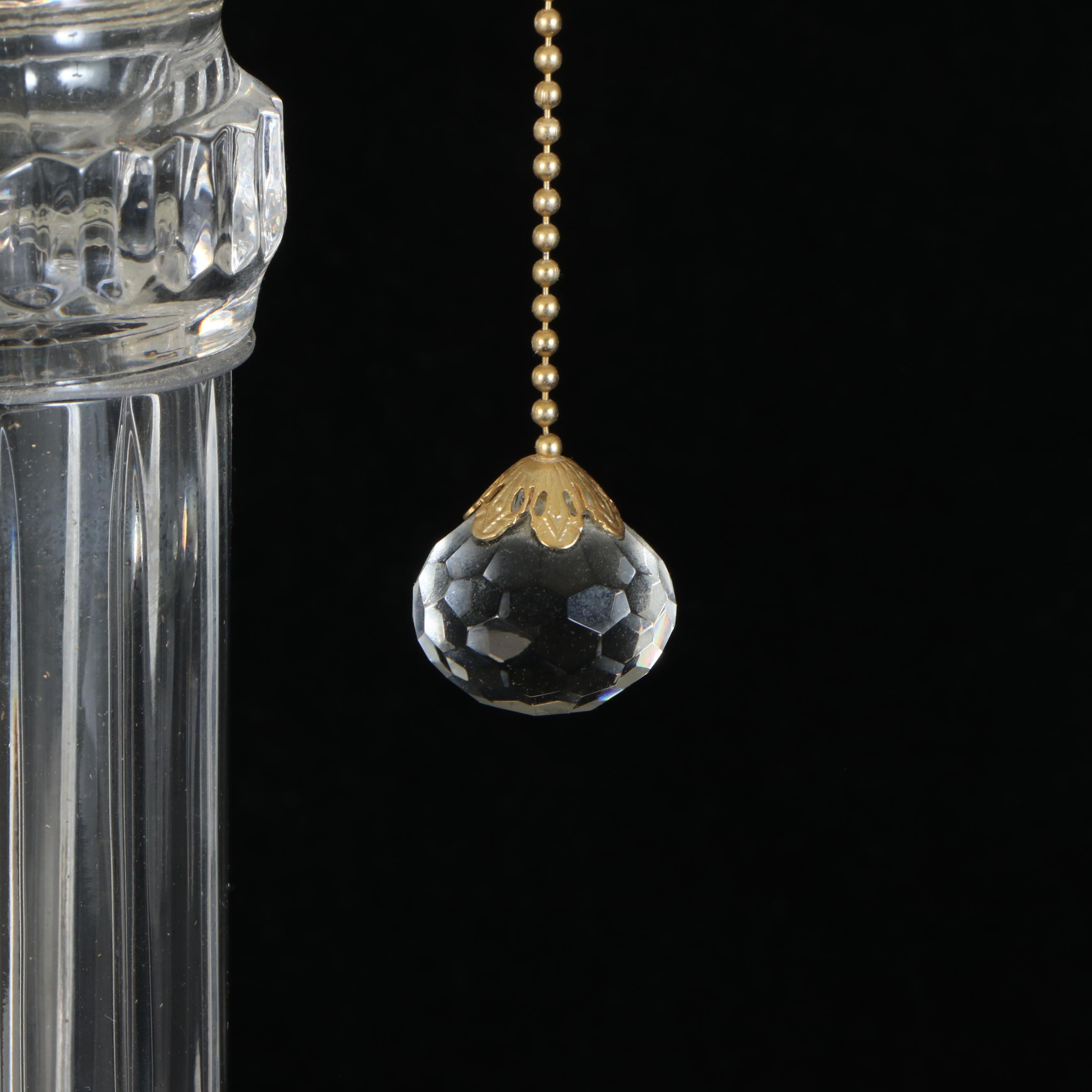 Crystal Clear Industries Crystal Column Table Lamps with Silk Coolie Shades