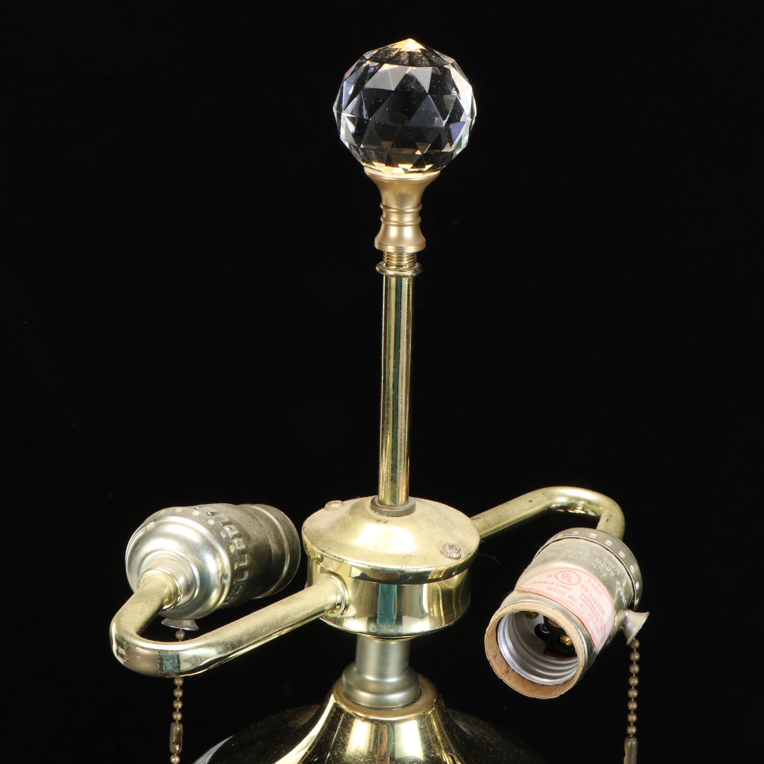 Crystal Clear Industries Crystal Column Table Lamps with Silk Coolie Shades